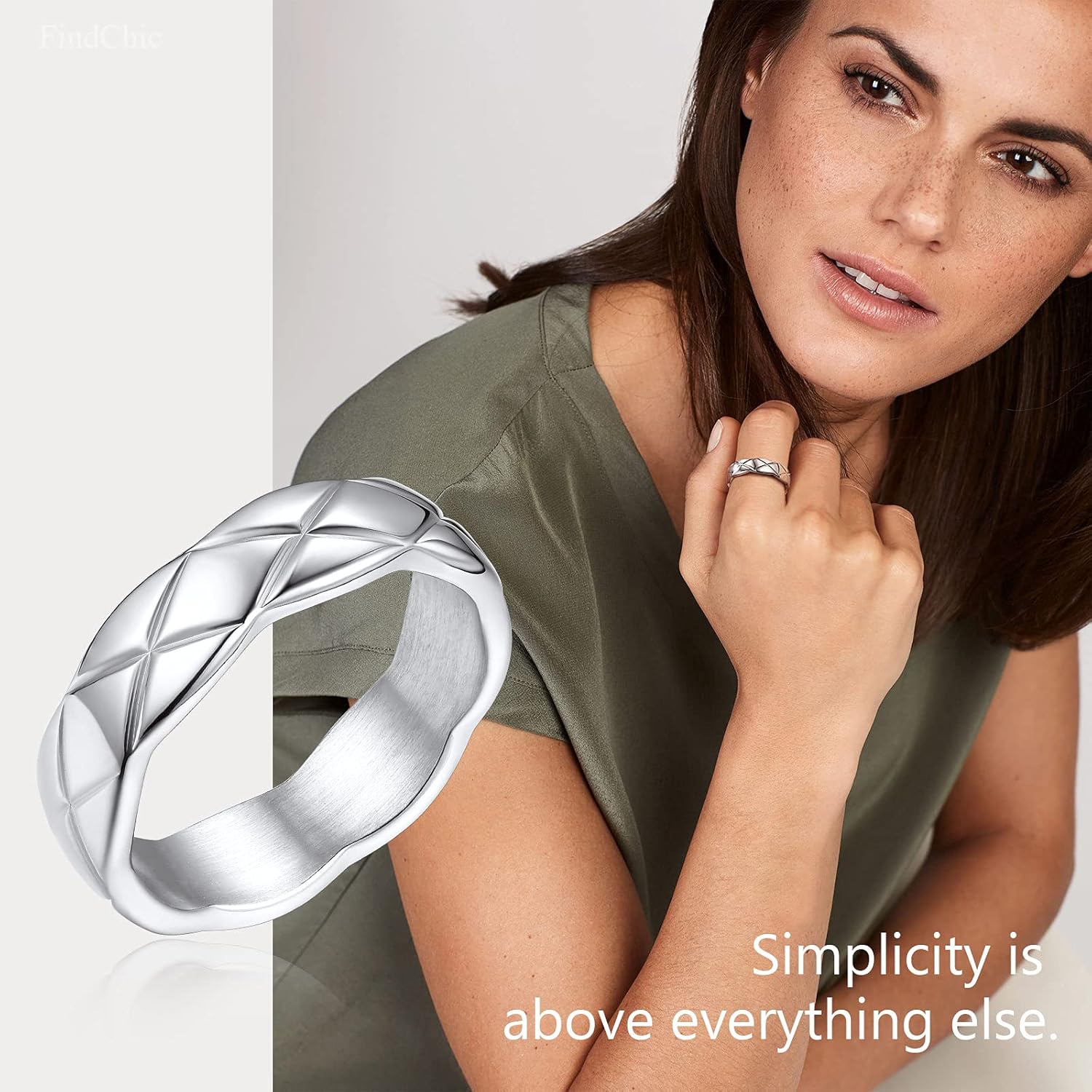 Width 6mm Criss Crossover Patterned Knuckle Band Rings