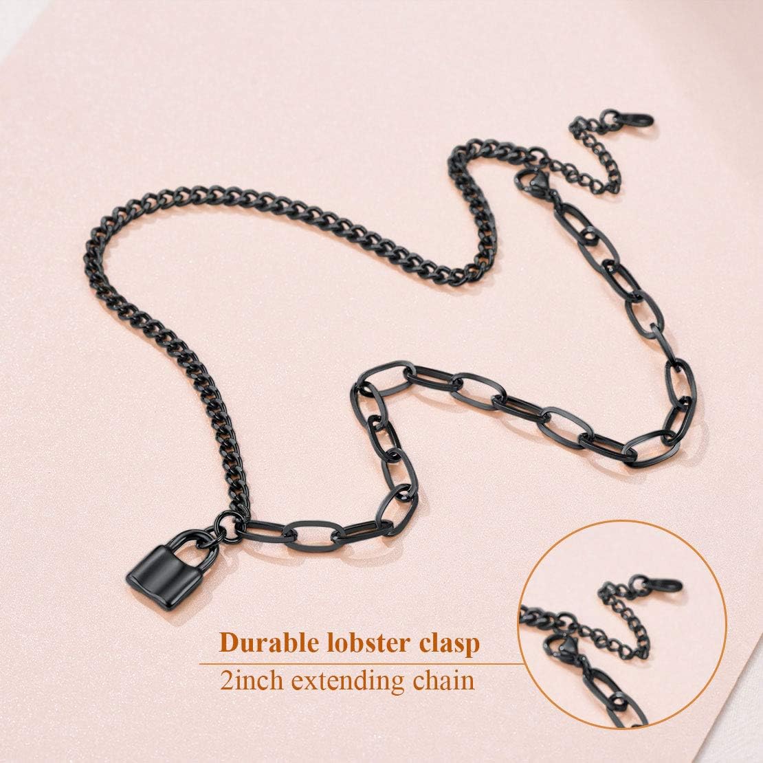 Padlock Pendant Friendship Statement Necklace 