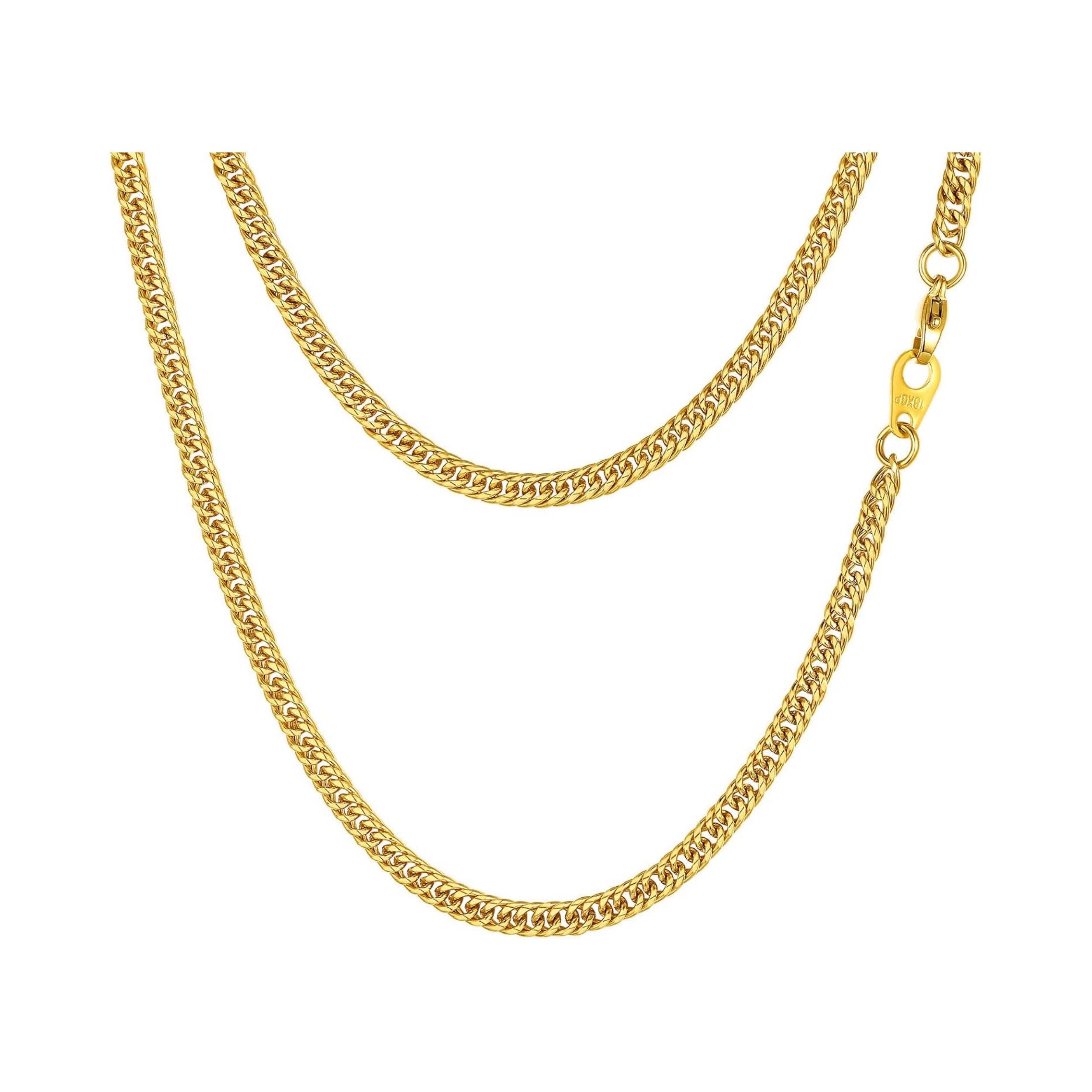 3.5MM Cuban Double Tight Curb Link Chain Necklace