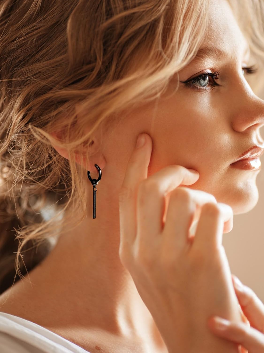 Stick with Hoop Bar Drop Earrings