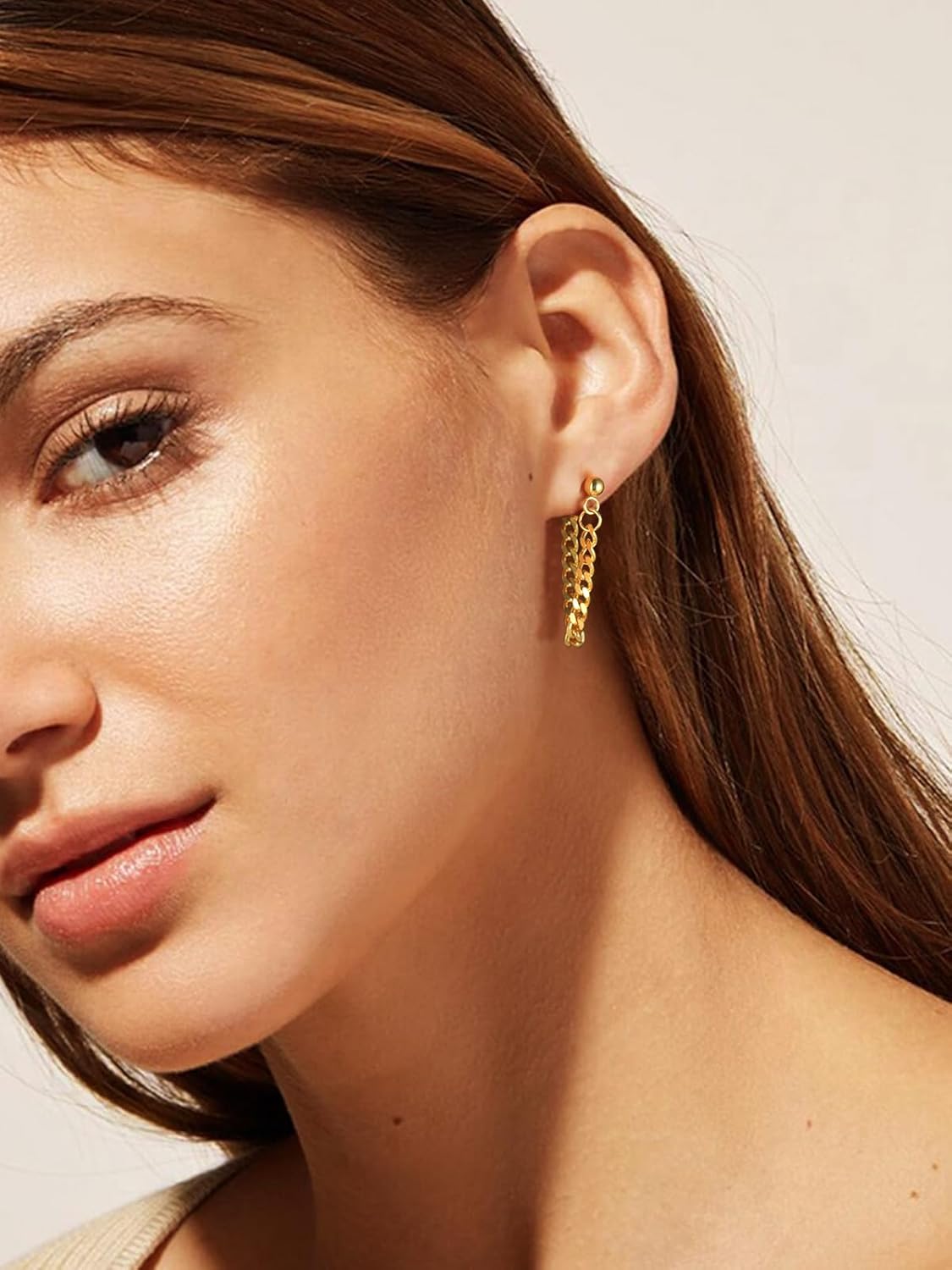 Chain Link Tassel Dangle Earrings