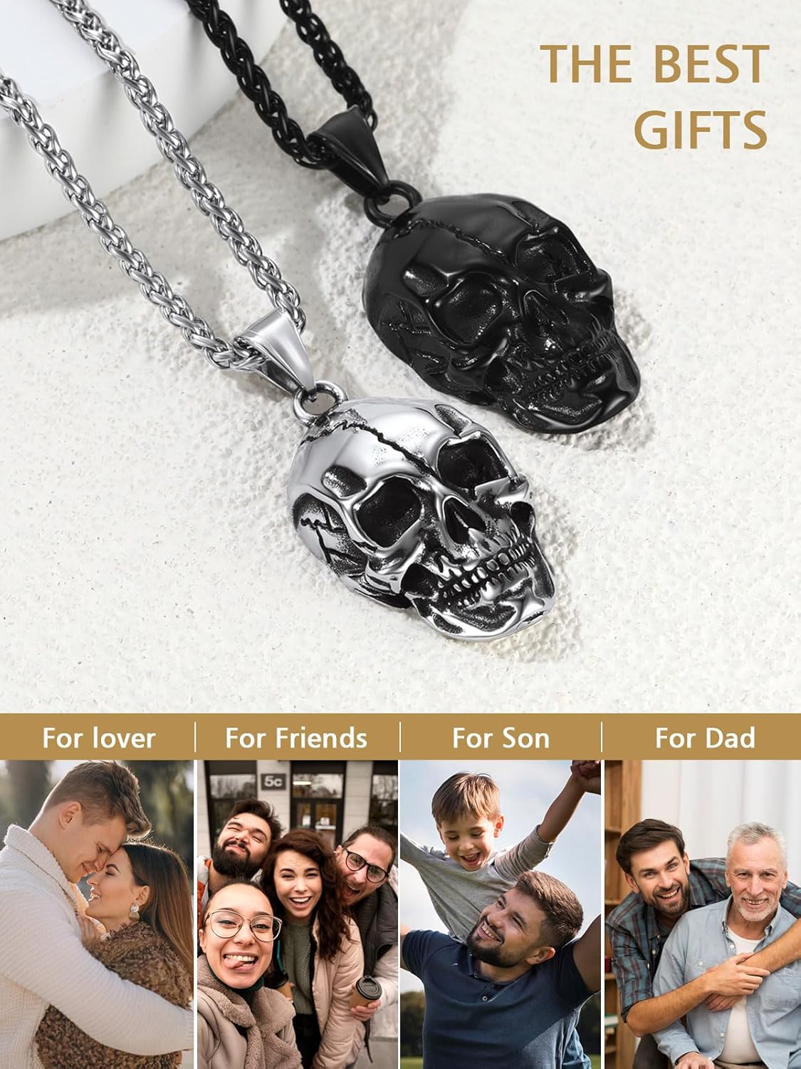 Skull Fissured Head Pendant Necklaces