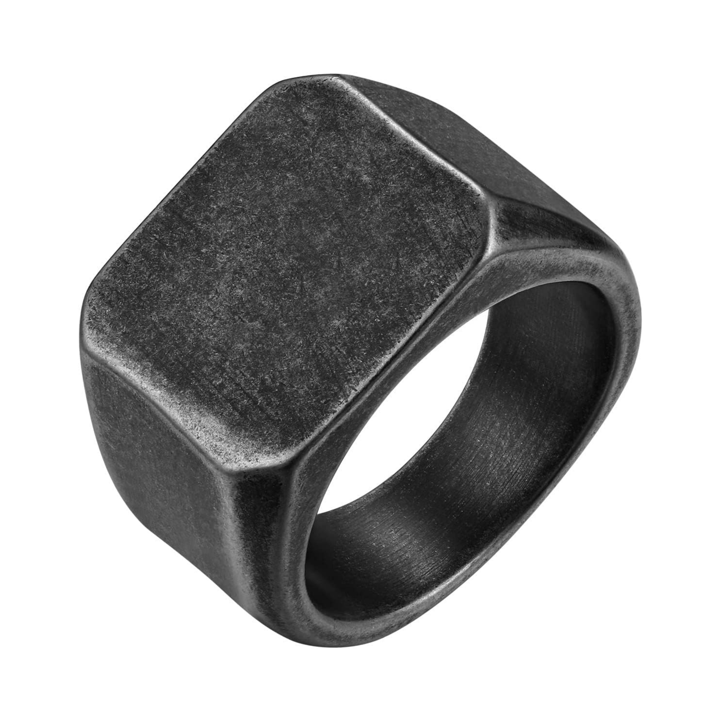 Chunky Seamless Biker Vintage Square Signet Rings