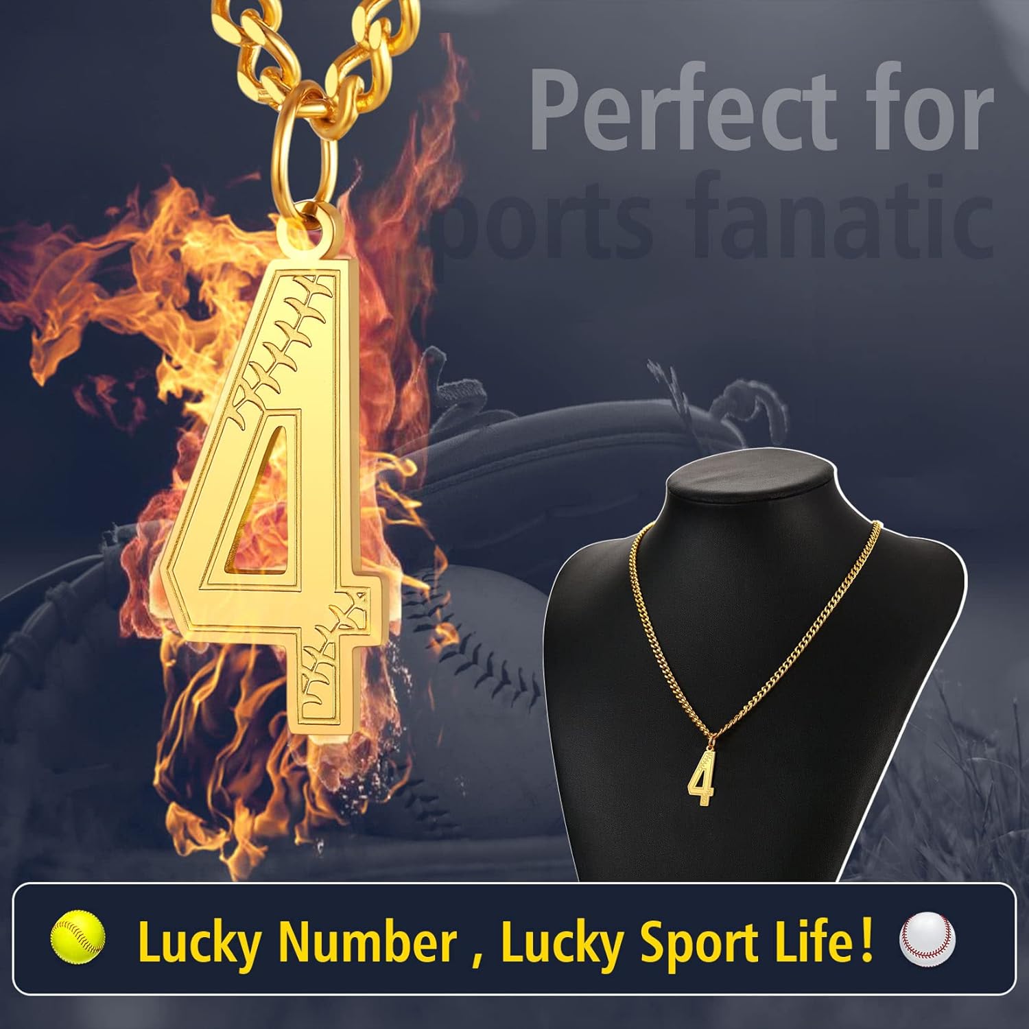 Thorn Mark Lucky Number 4 Necklaces
