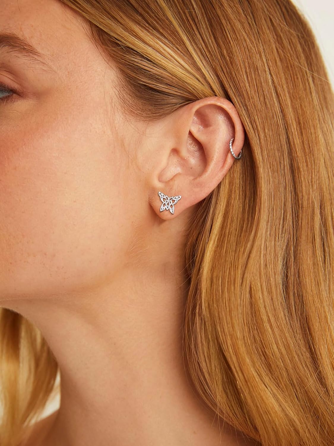 Hypoallergenic Sterling Silver Butterfly Studs Earrings