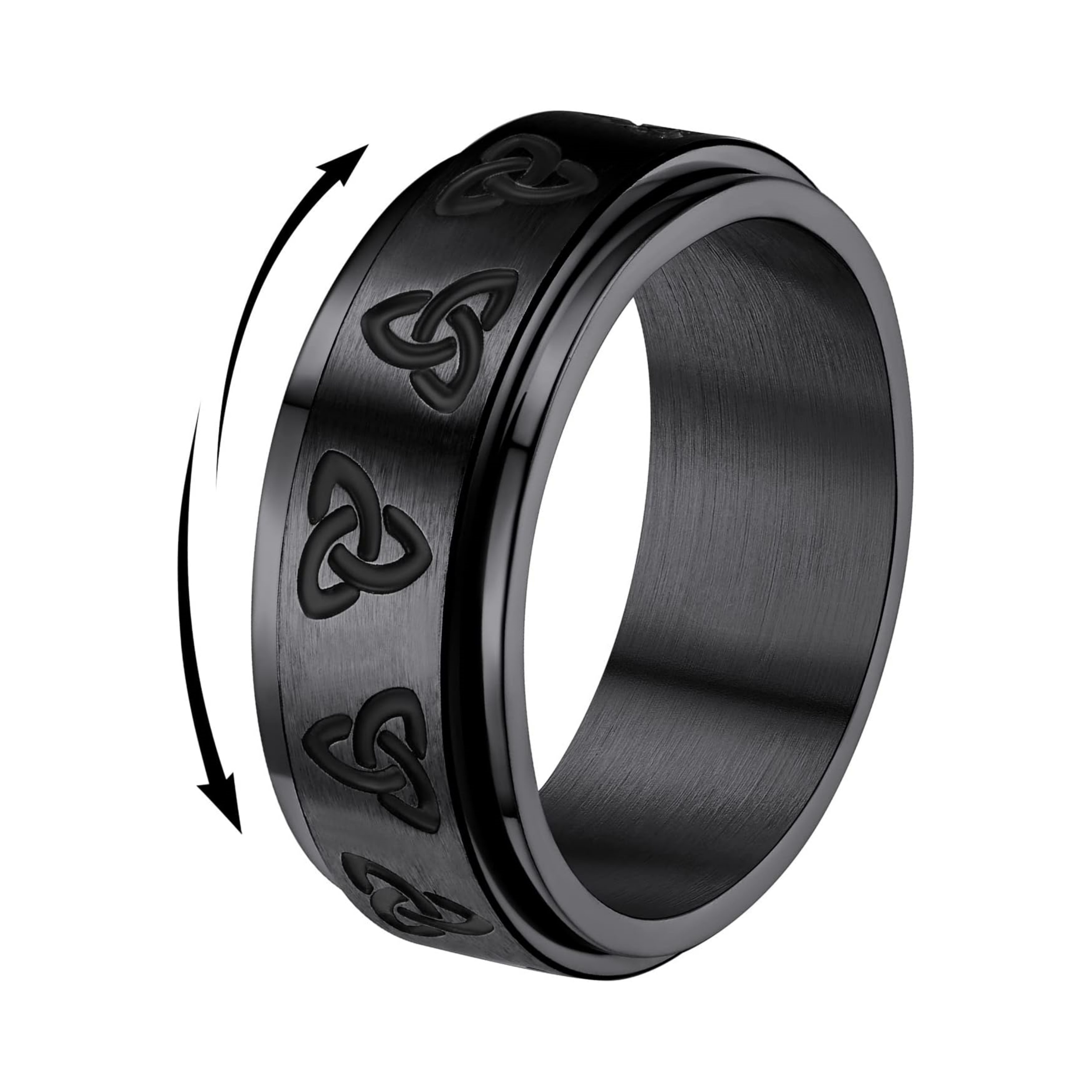 Trinity Celtic Knot Mixed Color Rotatable Anxiety Ring