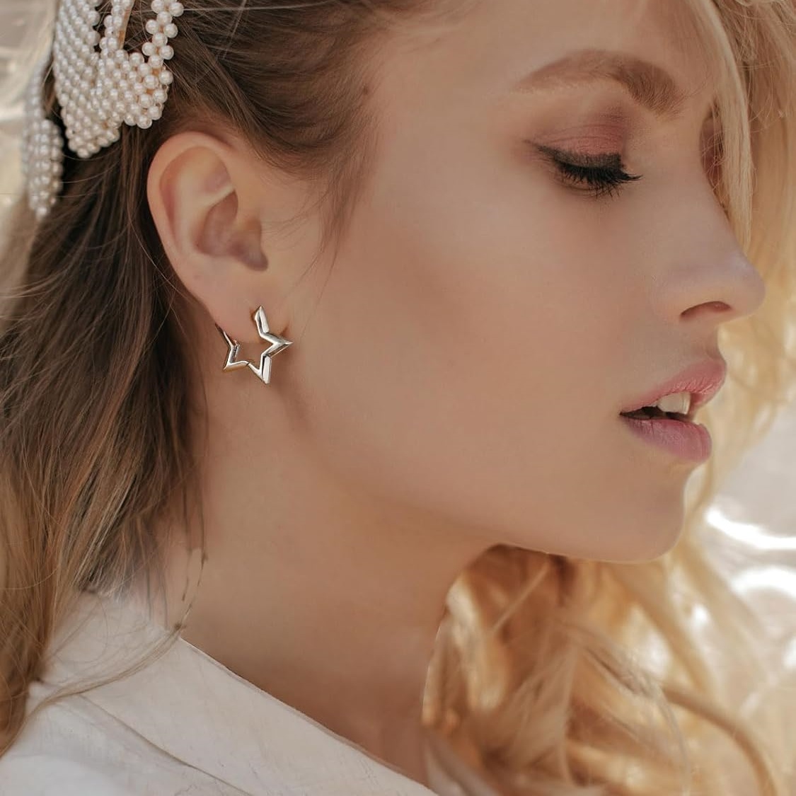 Hollow Star Huggie Hoops Earrings