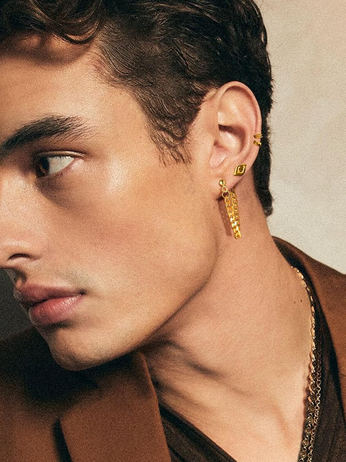 Chain Link Tassel Dangle Earrings