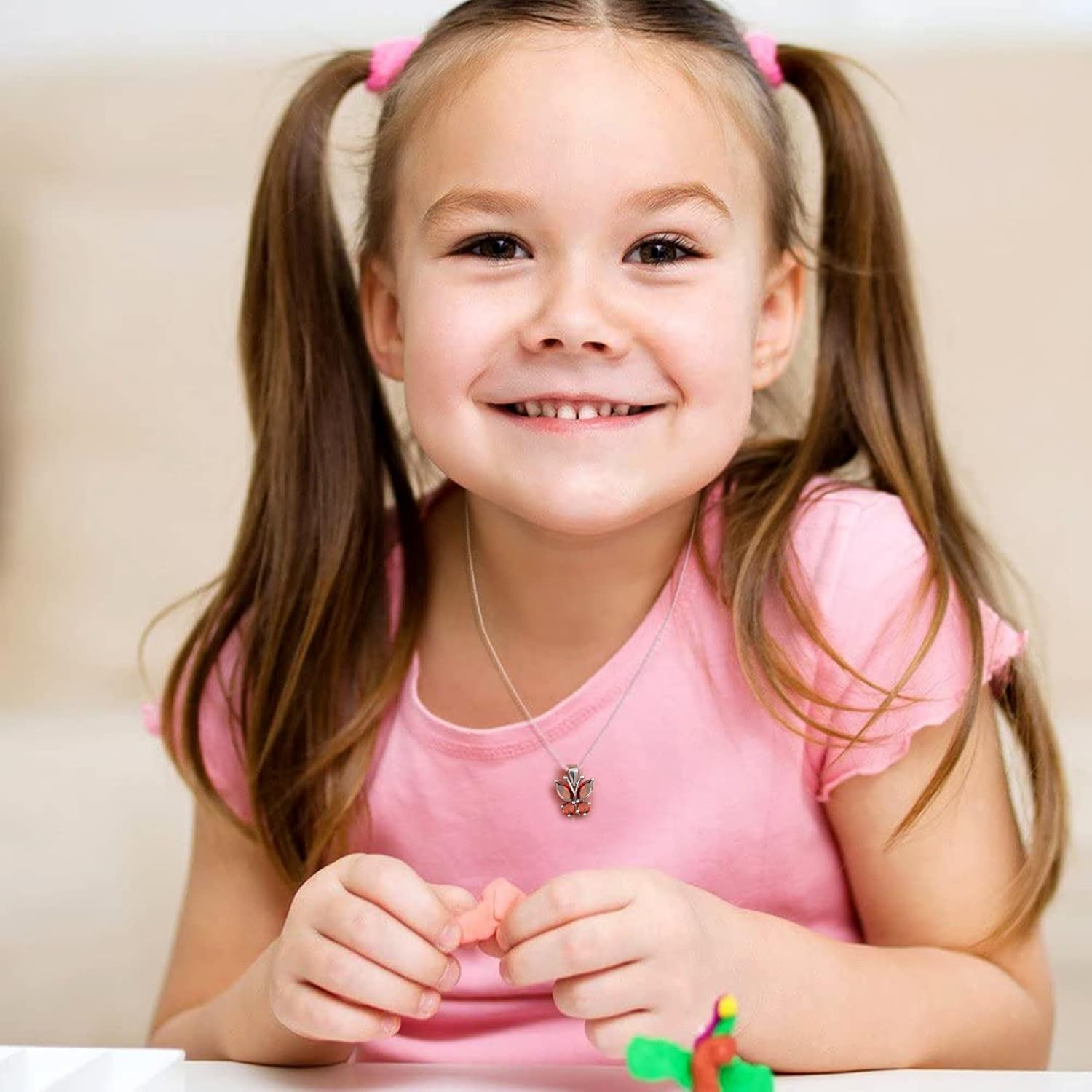 Dazzling July Ruby Butterfly Birthstone Necklace