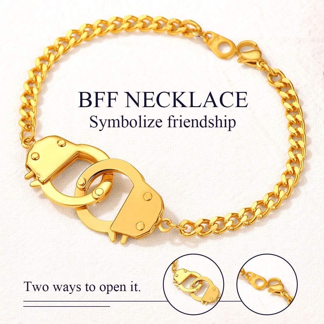 316L Stainless Steel Punk Statement Handcuff Chain Necklace