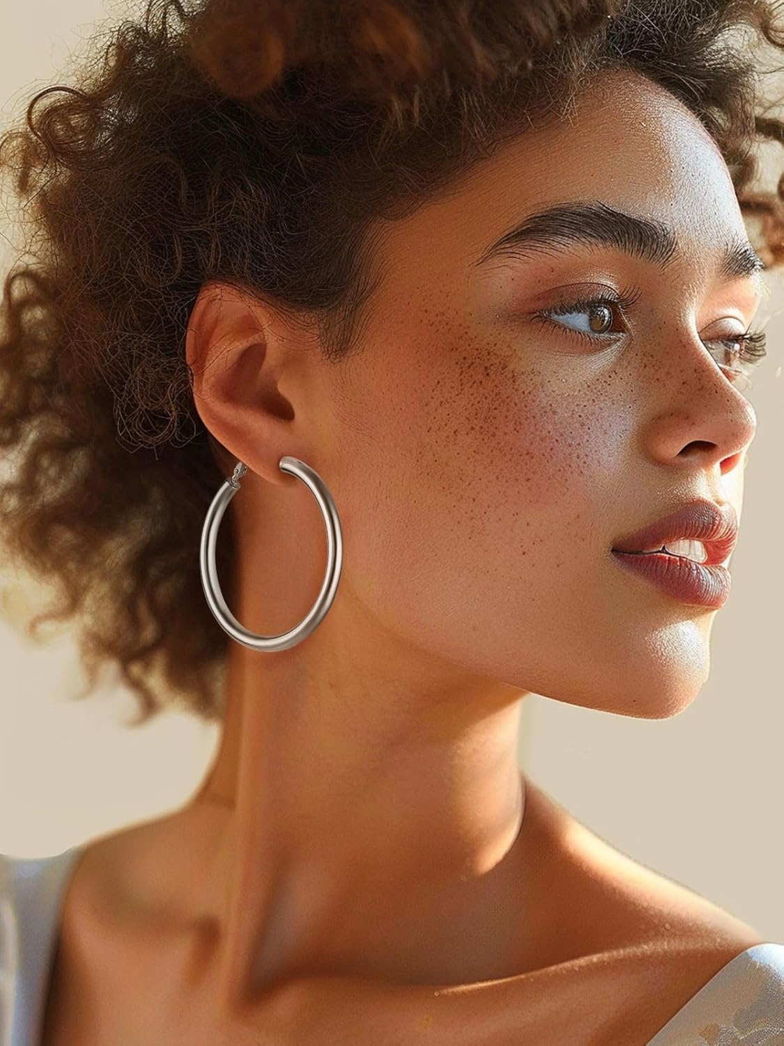 Classic Stainless Steel Tube Hoop Rounded Loop Earrings