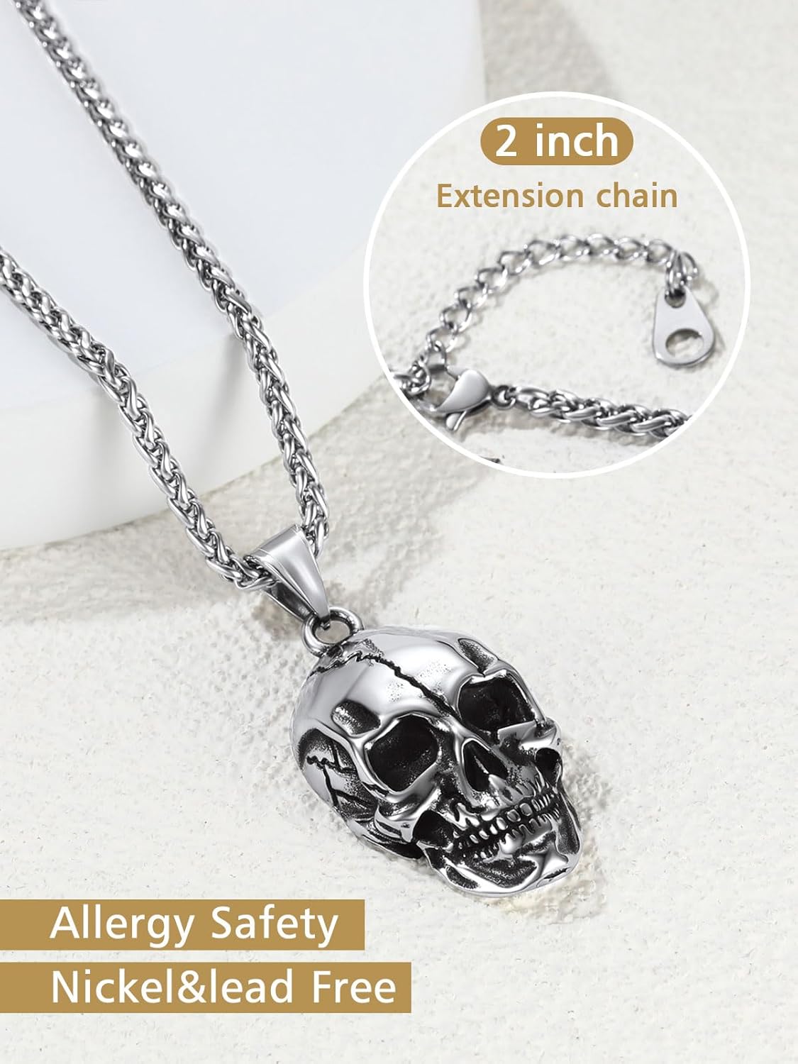 Skull Fissured Head Pendant Necklaces