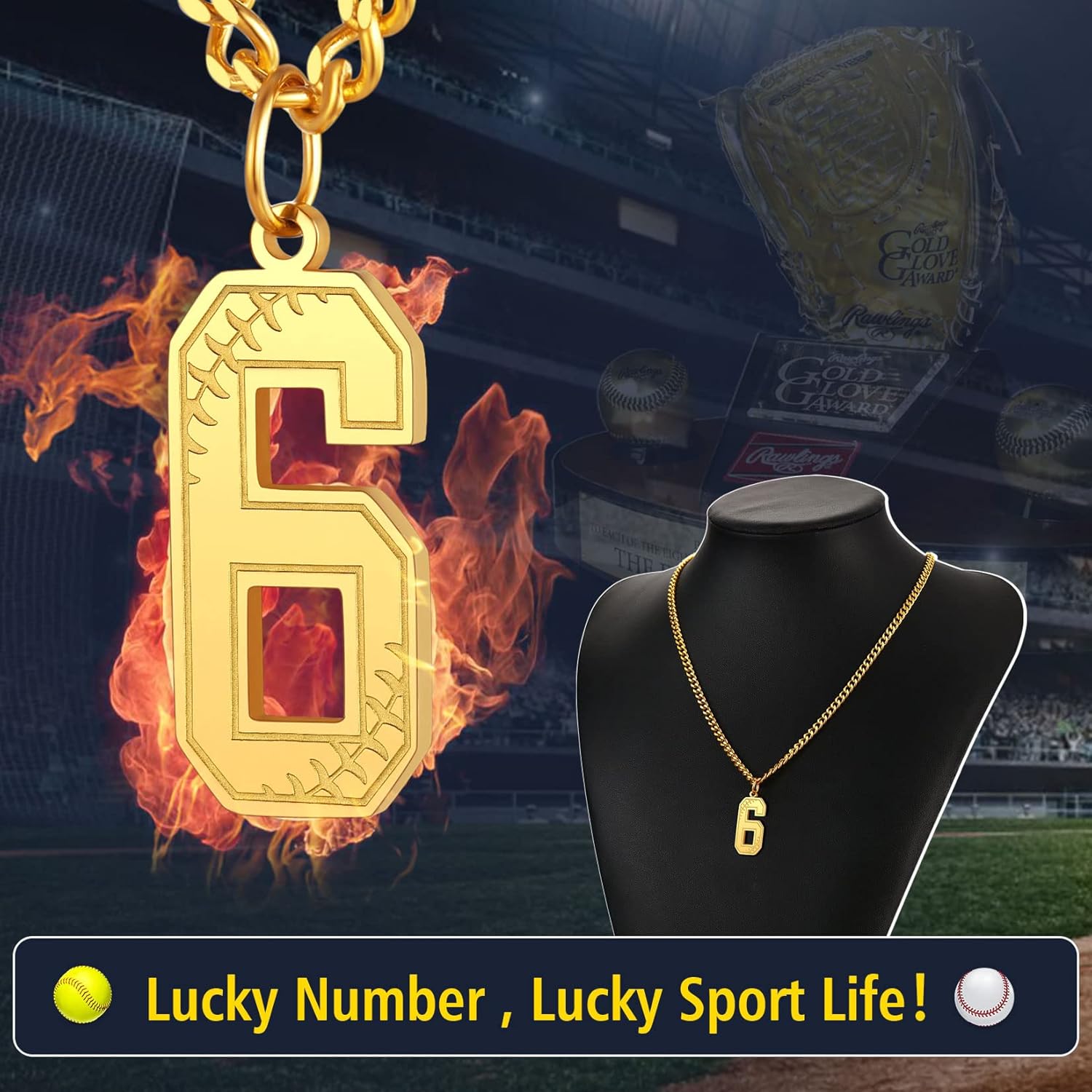 Thorn Mark Lucky Number 6 Necklaces