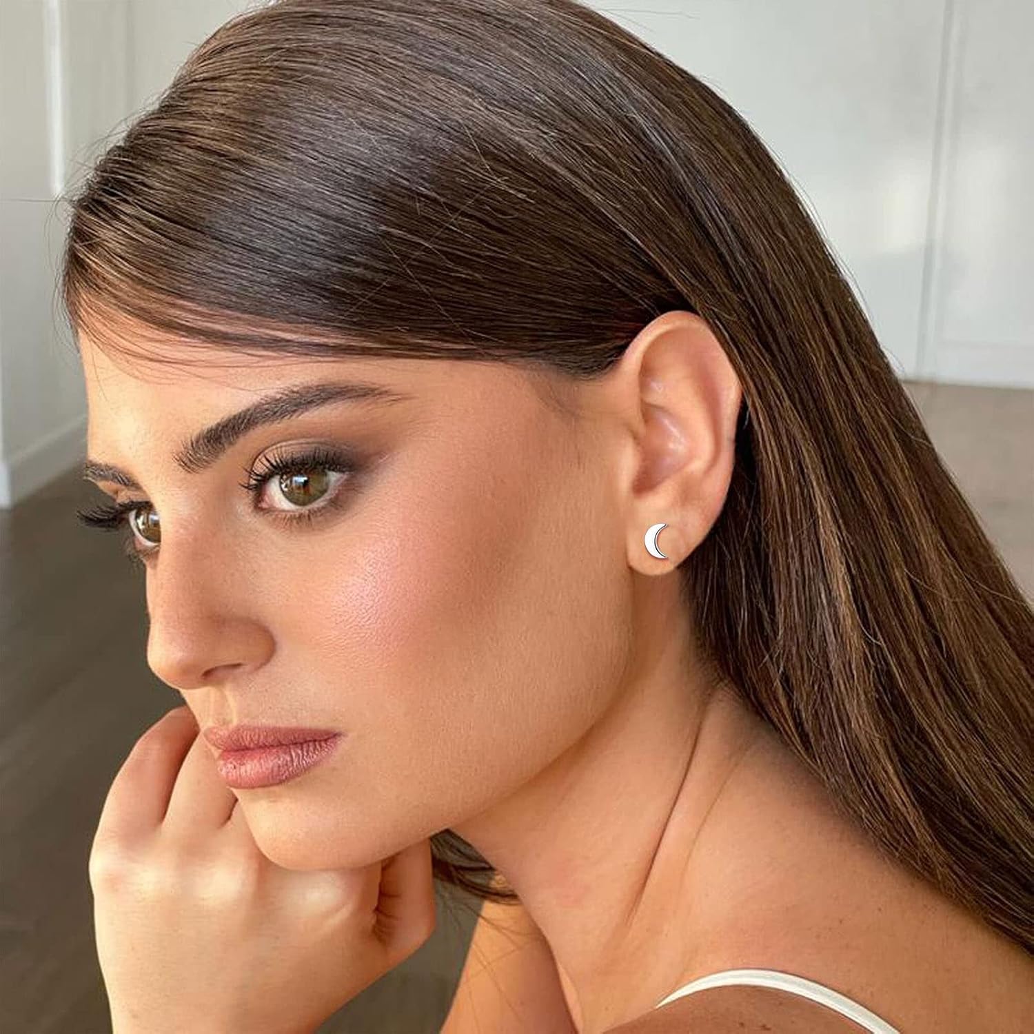 Moon and Star Stud Earrings