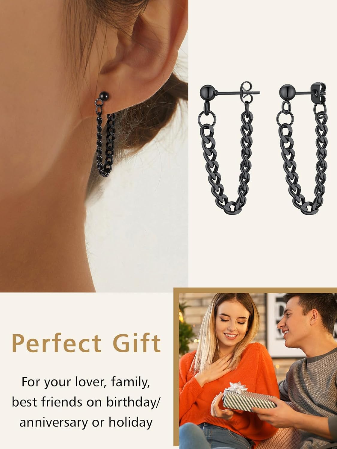 Chain Link Tassel Dangle Earrings