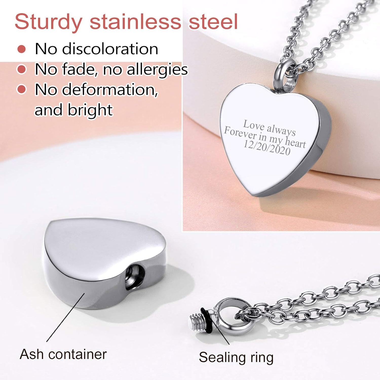 Heart Shaped Ashes Pendant Jewelry