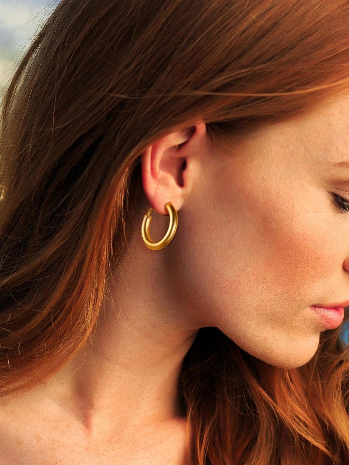 Classic Stainless Steel Tube Hoop Rounded Loop Earrings