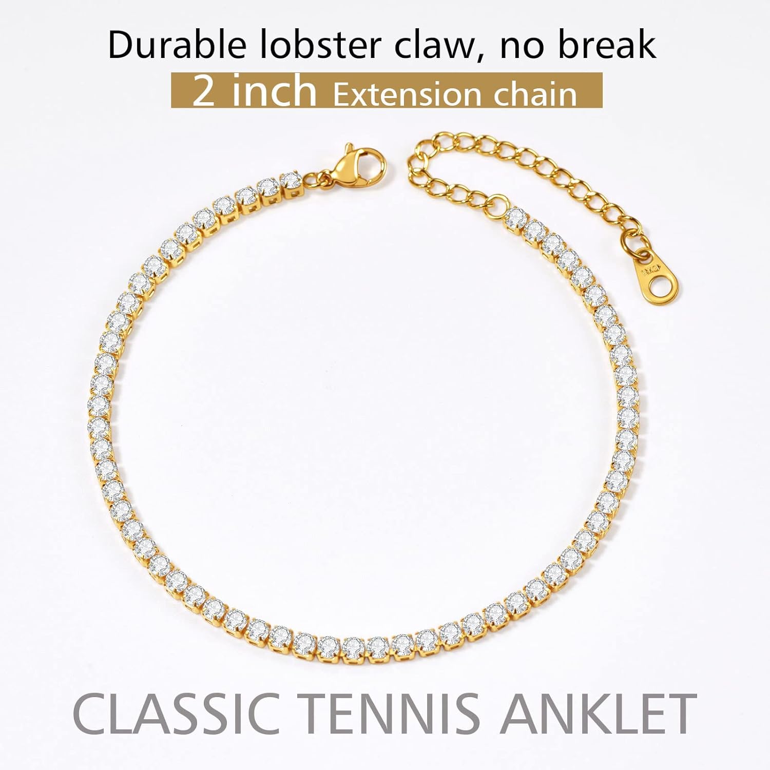 Sparkling Cubic Zirconia Diamond Chain Ankle 