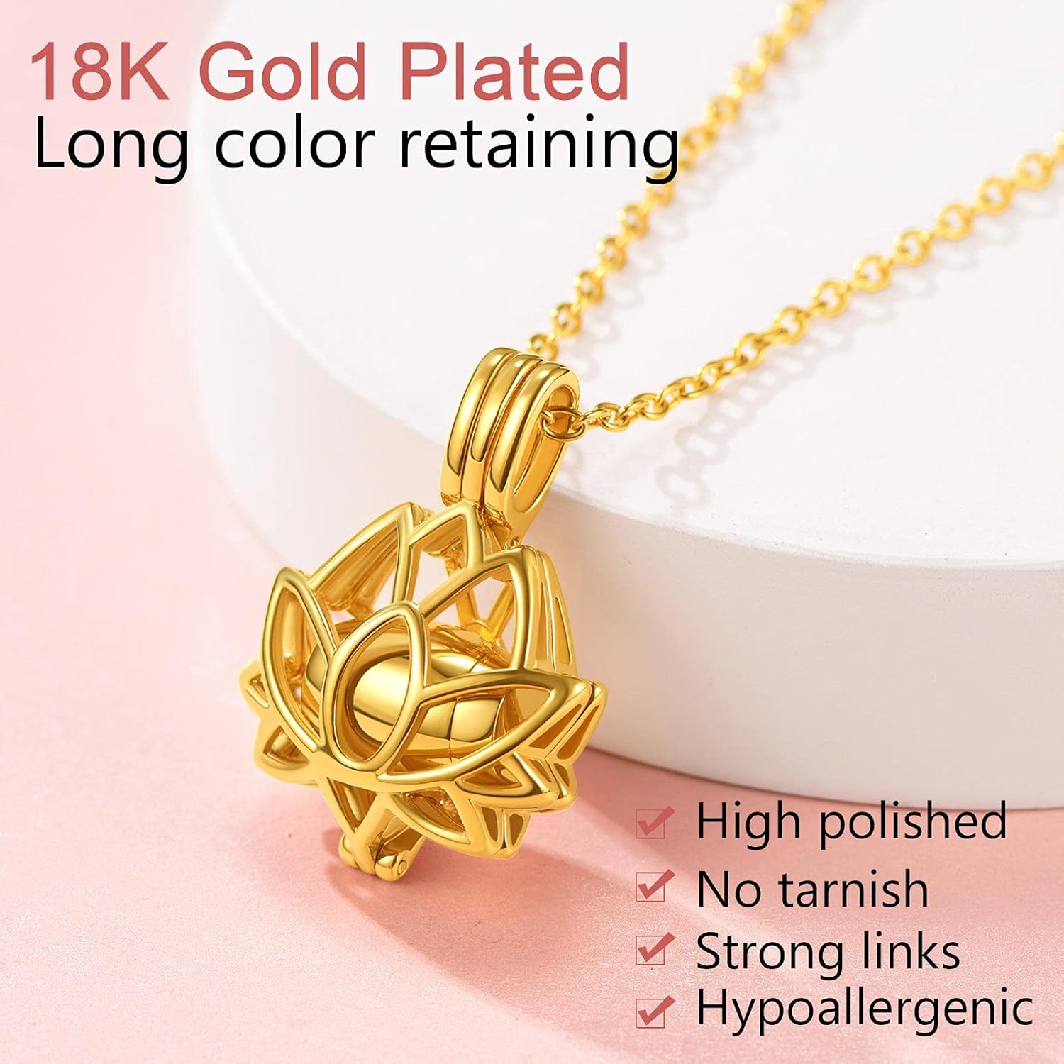 lotus Urn Ashes Pendant Necklaces