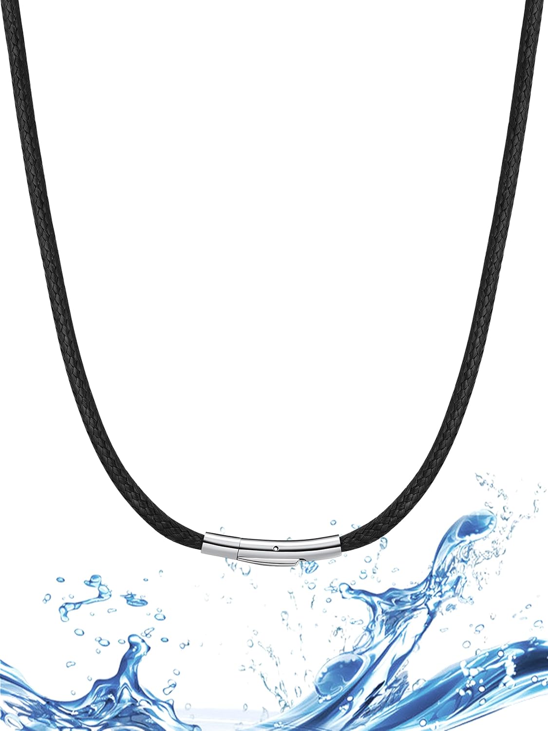 3mm Width Braided Leather Necklace Cord with Stainless Steel Clasp