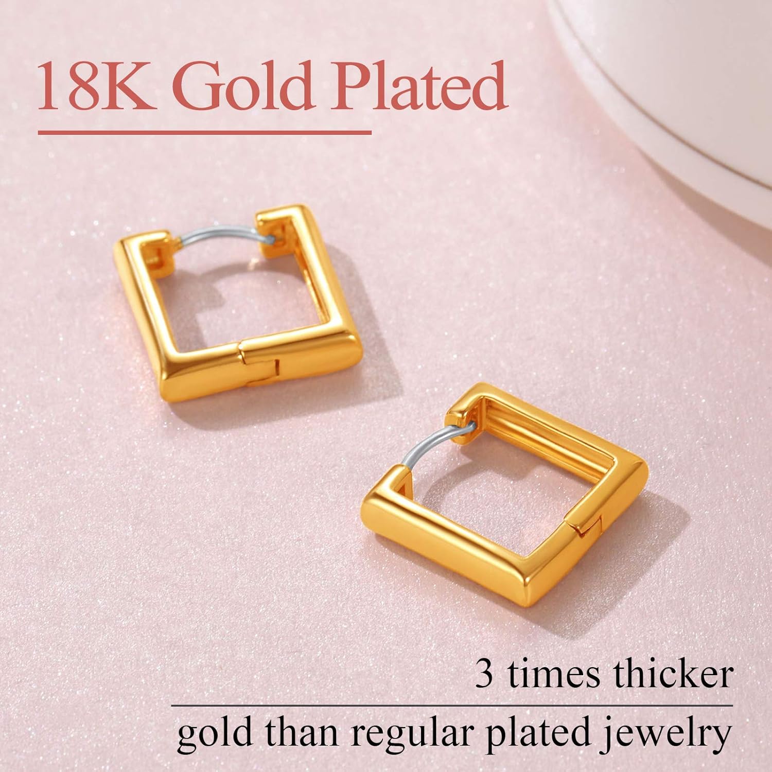 Hollow Small Square Huggie Hoop Earrings