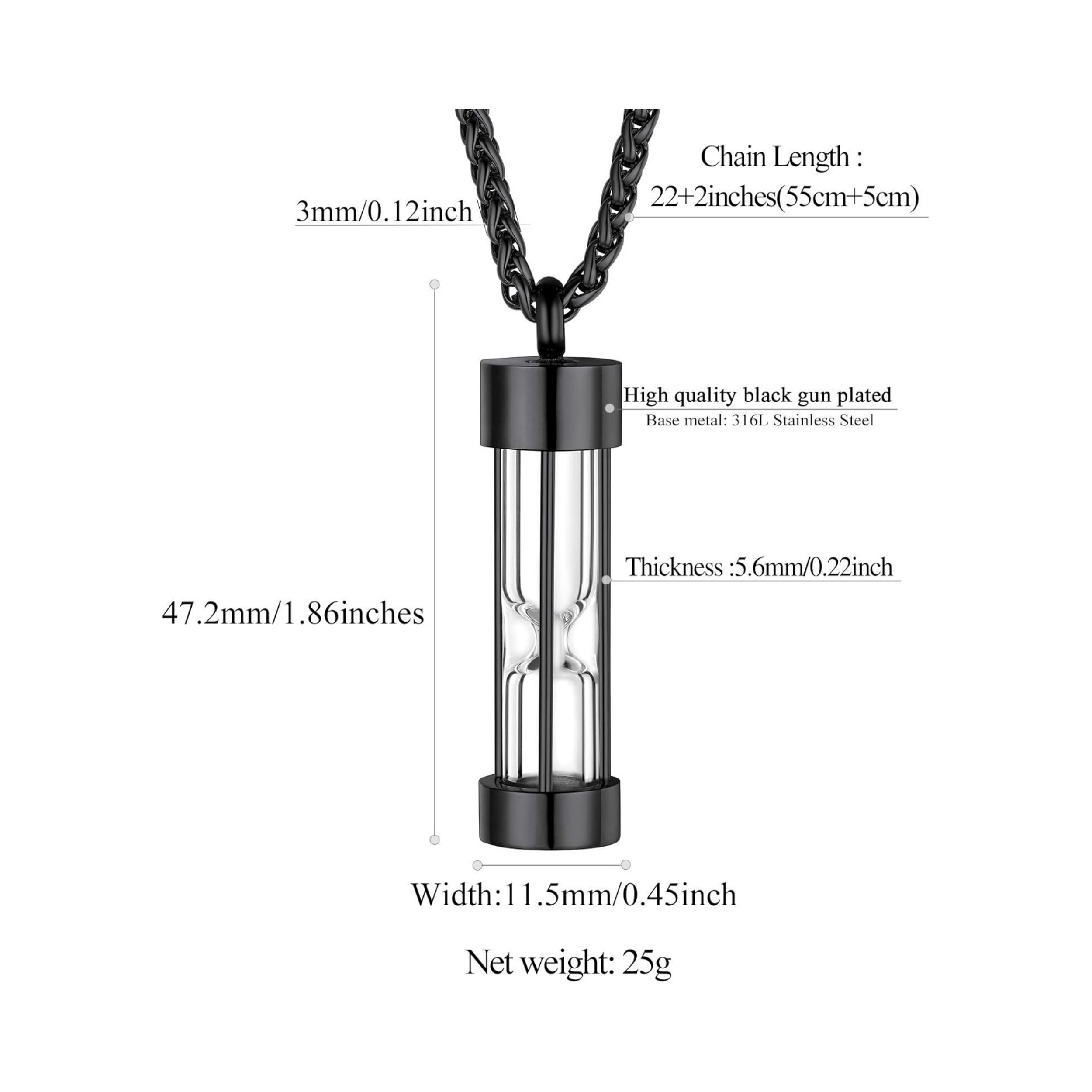 Ashes Sand Clock Pendant Necklaces
