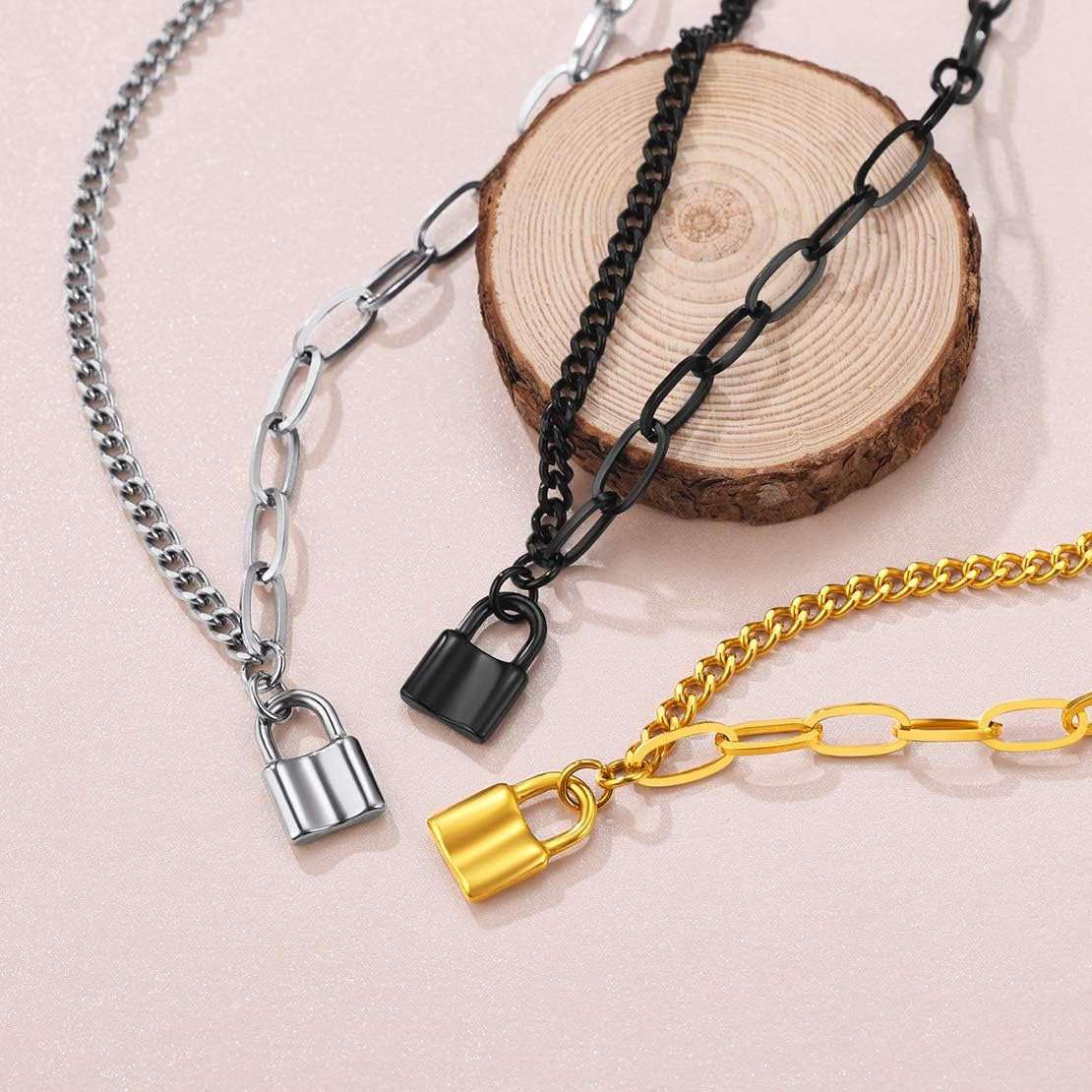 Padlock Pendant Friendship Statement Necklace 