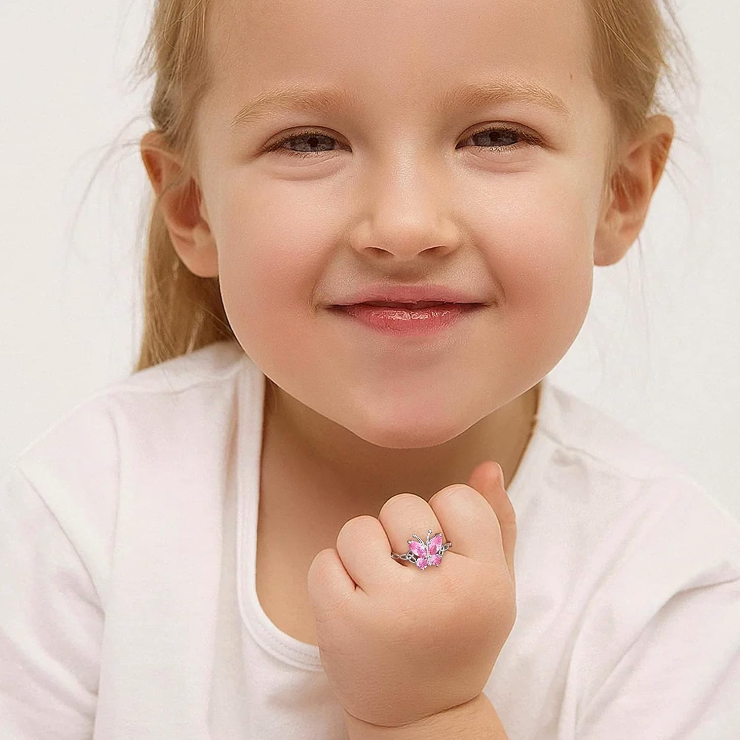 October Tourmaline Butterfly Birthstone Stackable Rings