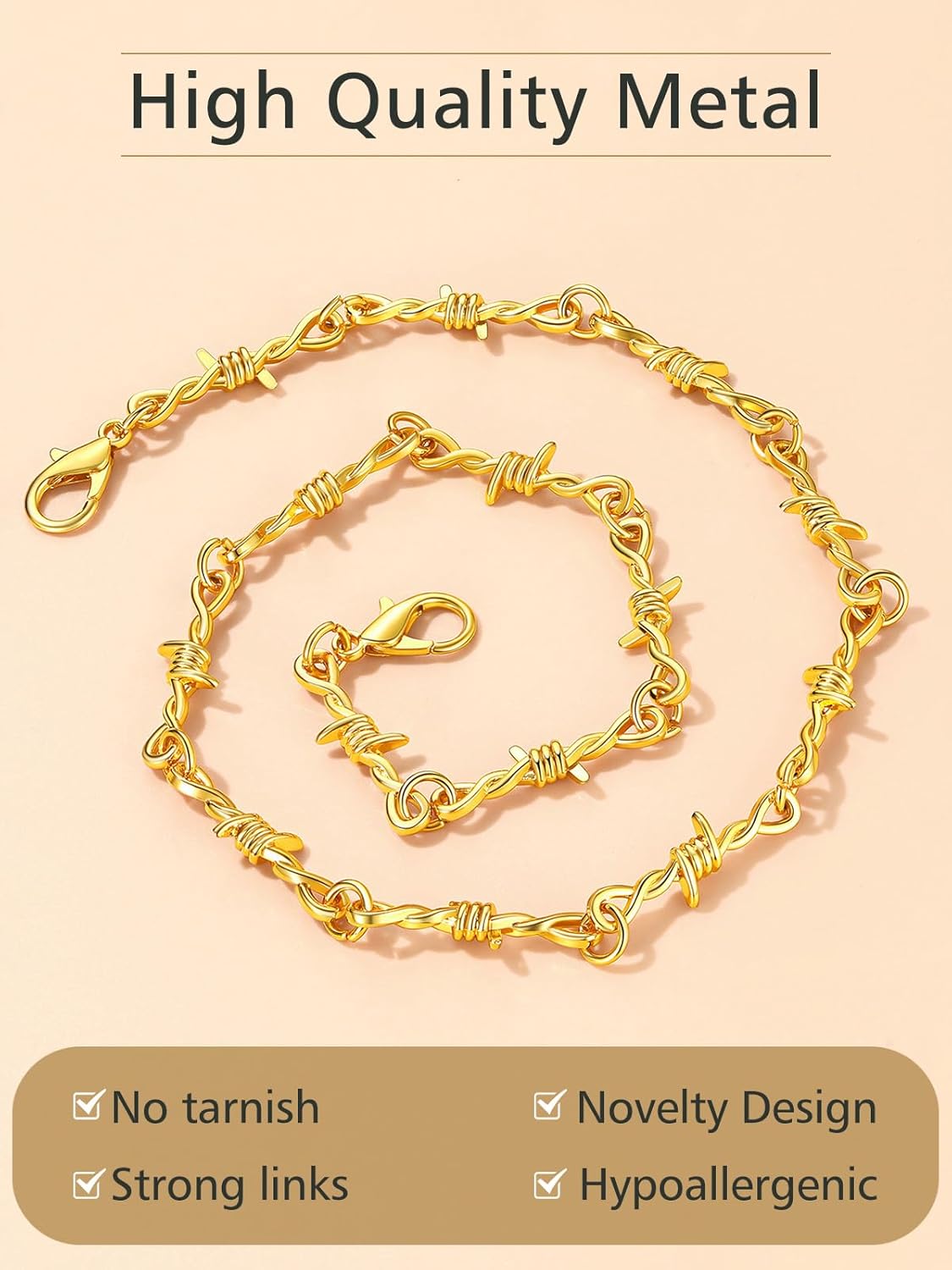 Stainless Steel Brambles Link Necklace