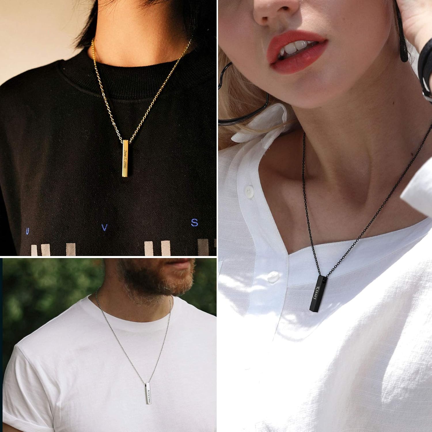 Ashes Vertical Bar Necklaces