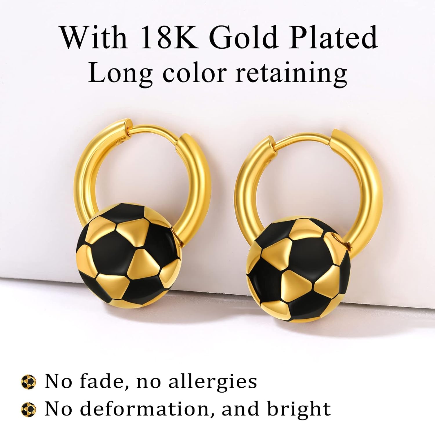 Soccer Huggy Hoop Earrings