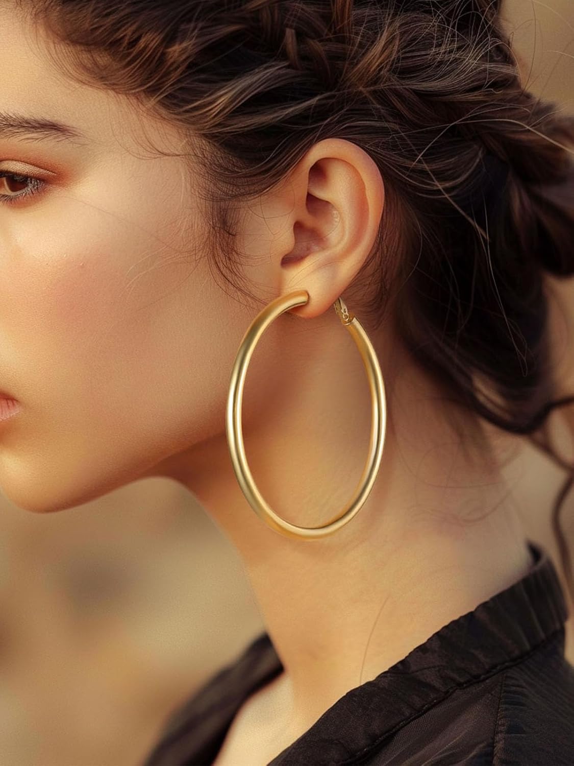 Classic Stainless Steel Tube Hoop Rounded Loop Earrings