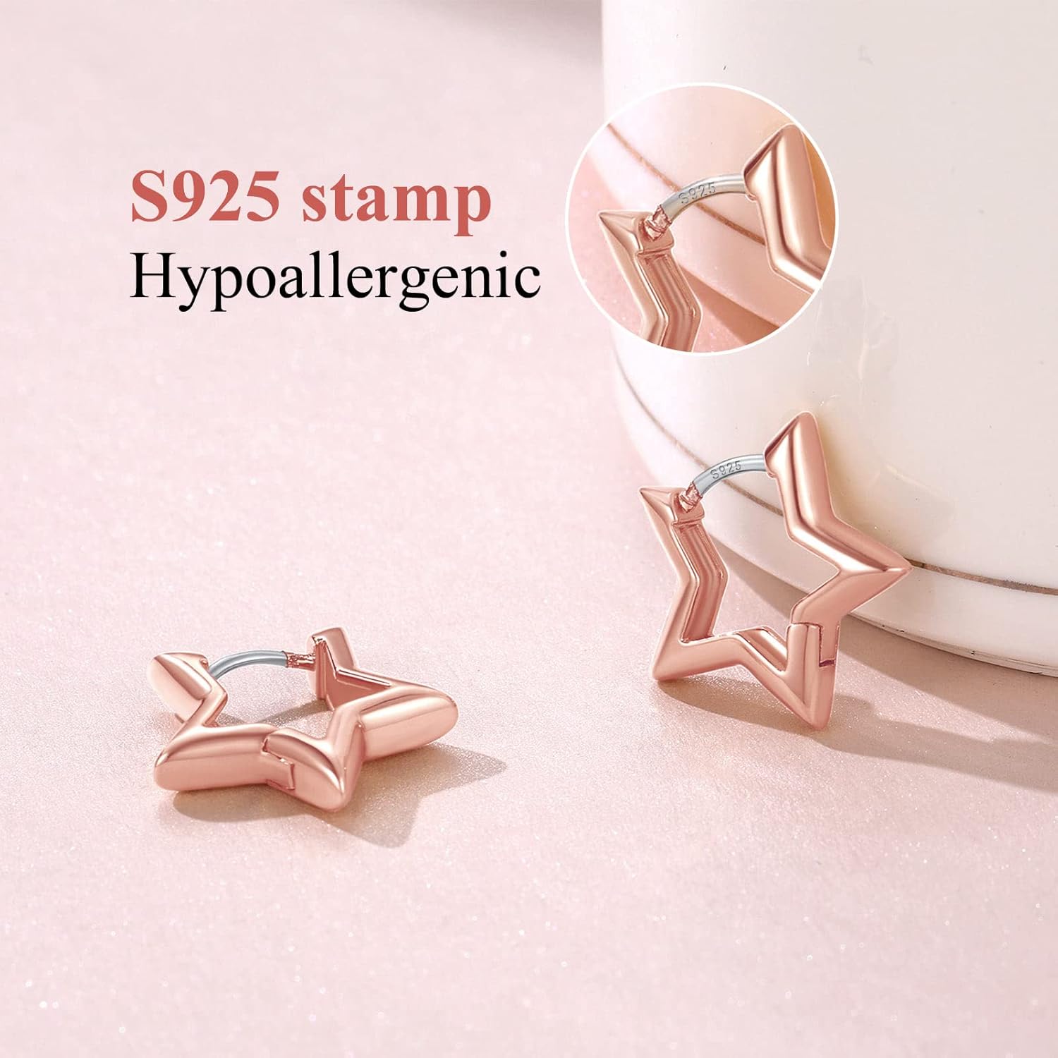 Hollow Star Huggie Hoops Earrings