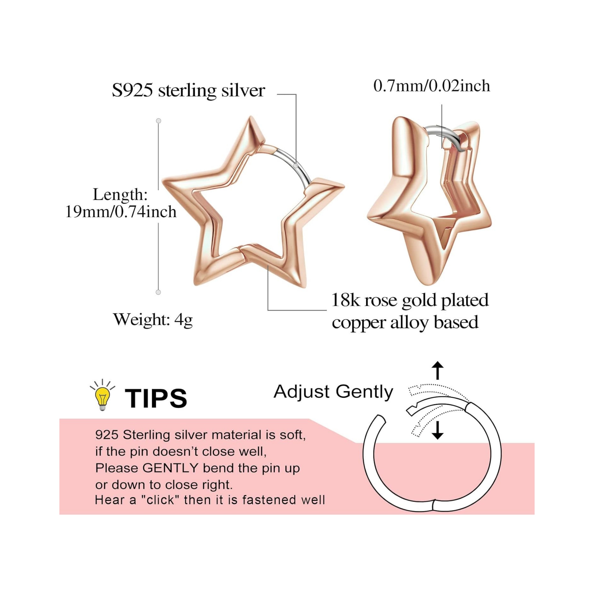 Hollow Star Huggie Hoops Earrings