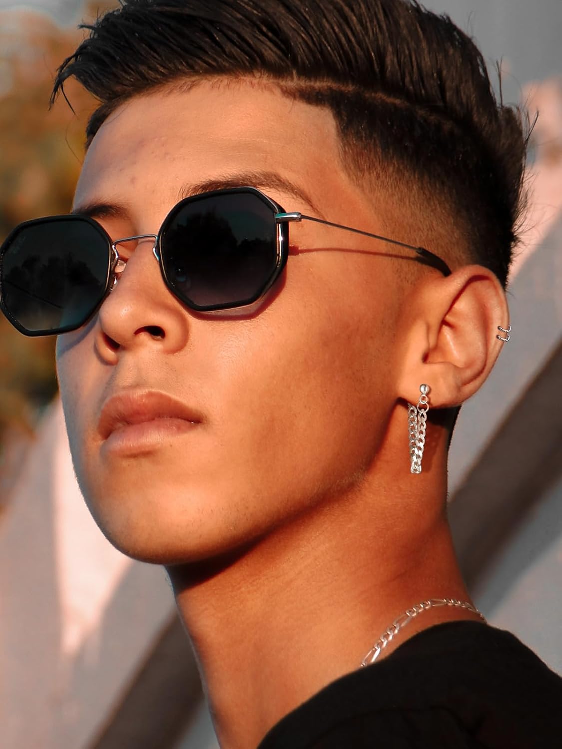 Chain Link Tassel Dangle Earrings