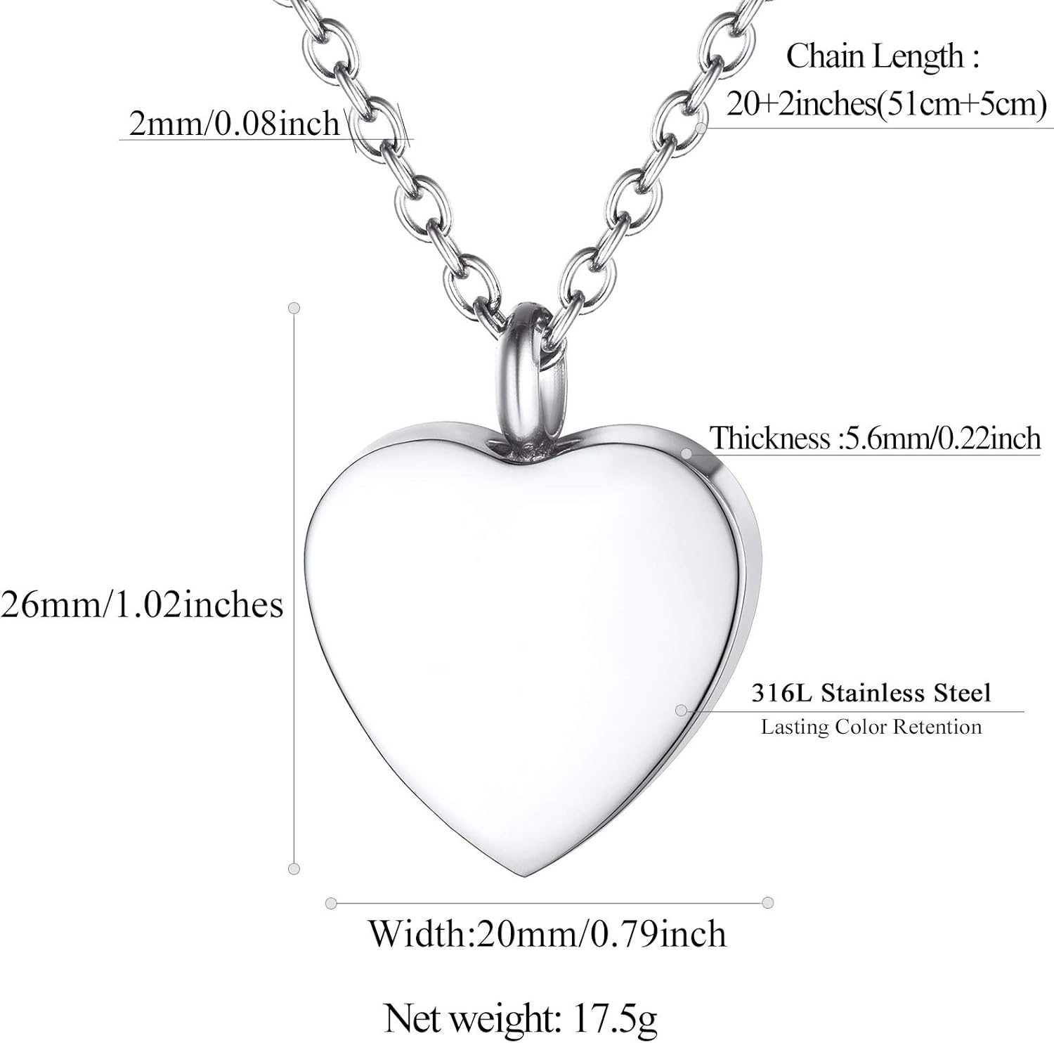 Heart Shaped Ashes Pendant Jewelry