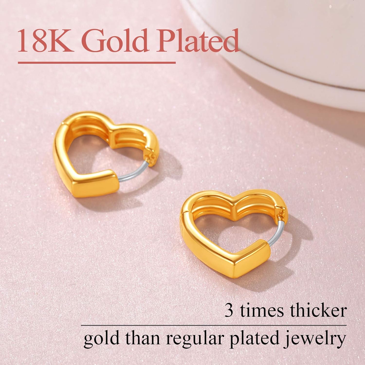 Hollow Heart Cute Small Huggie Hoops Earrings