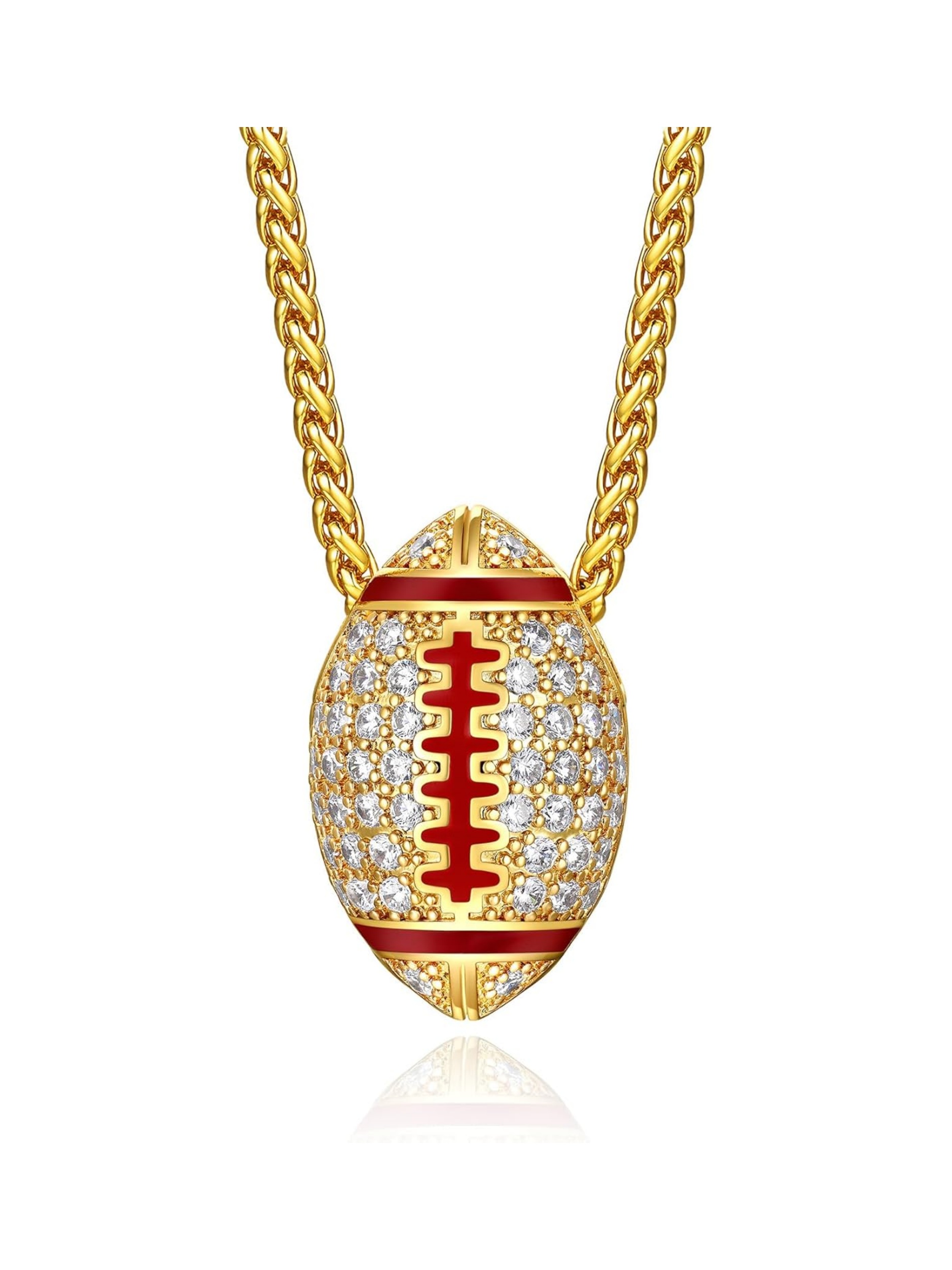Rugby Ball Gold Ball Pendant Necklace