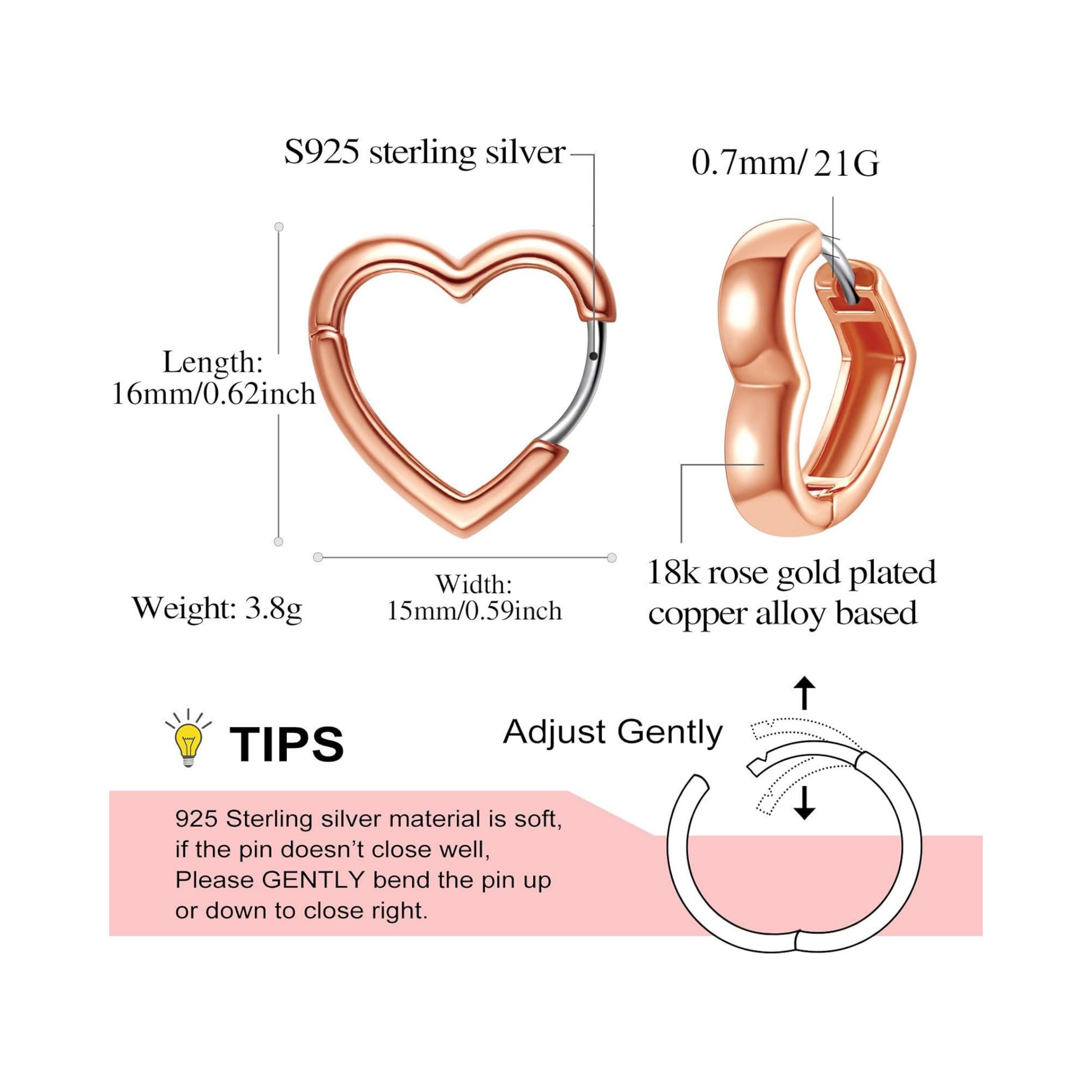 Hollow Heart Cute Small Huggie Hoops Earrings