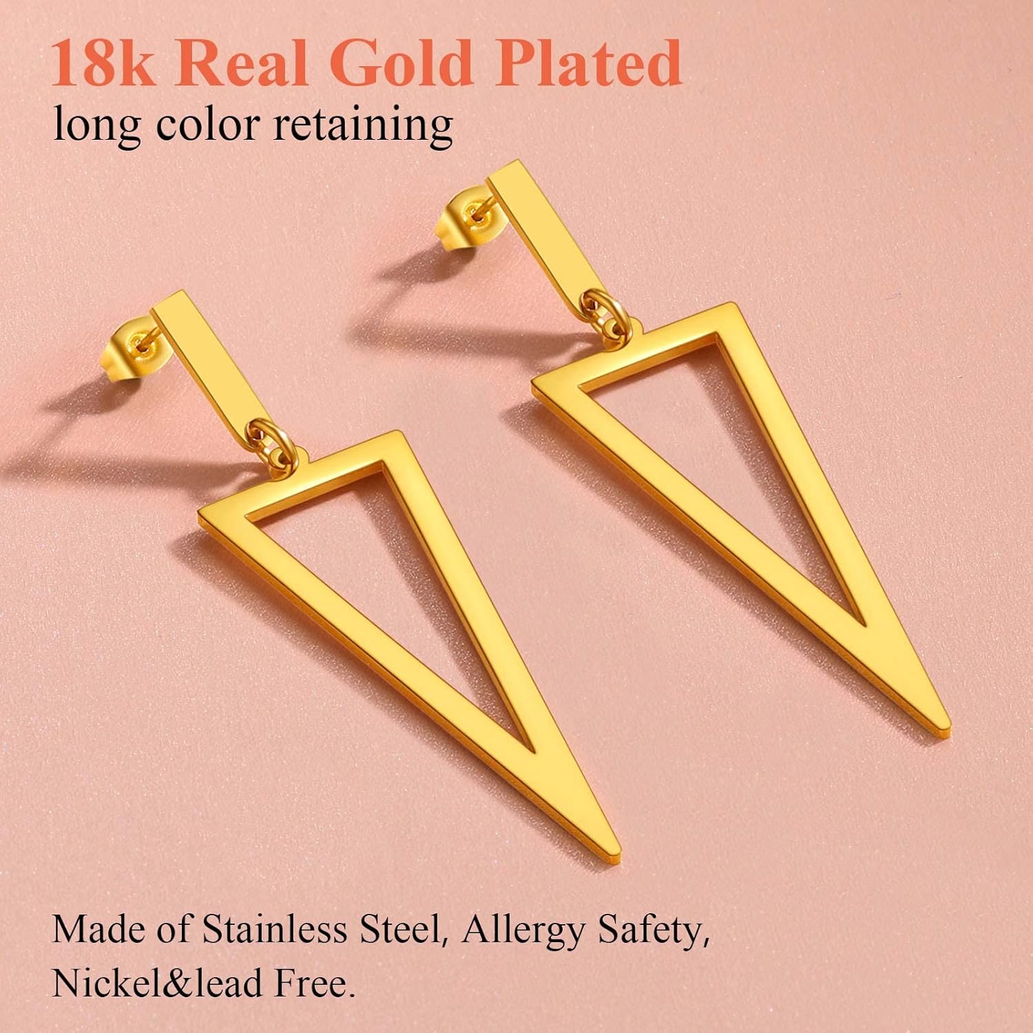 Triangle Pierced Drop & Dangle Earrings