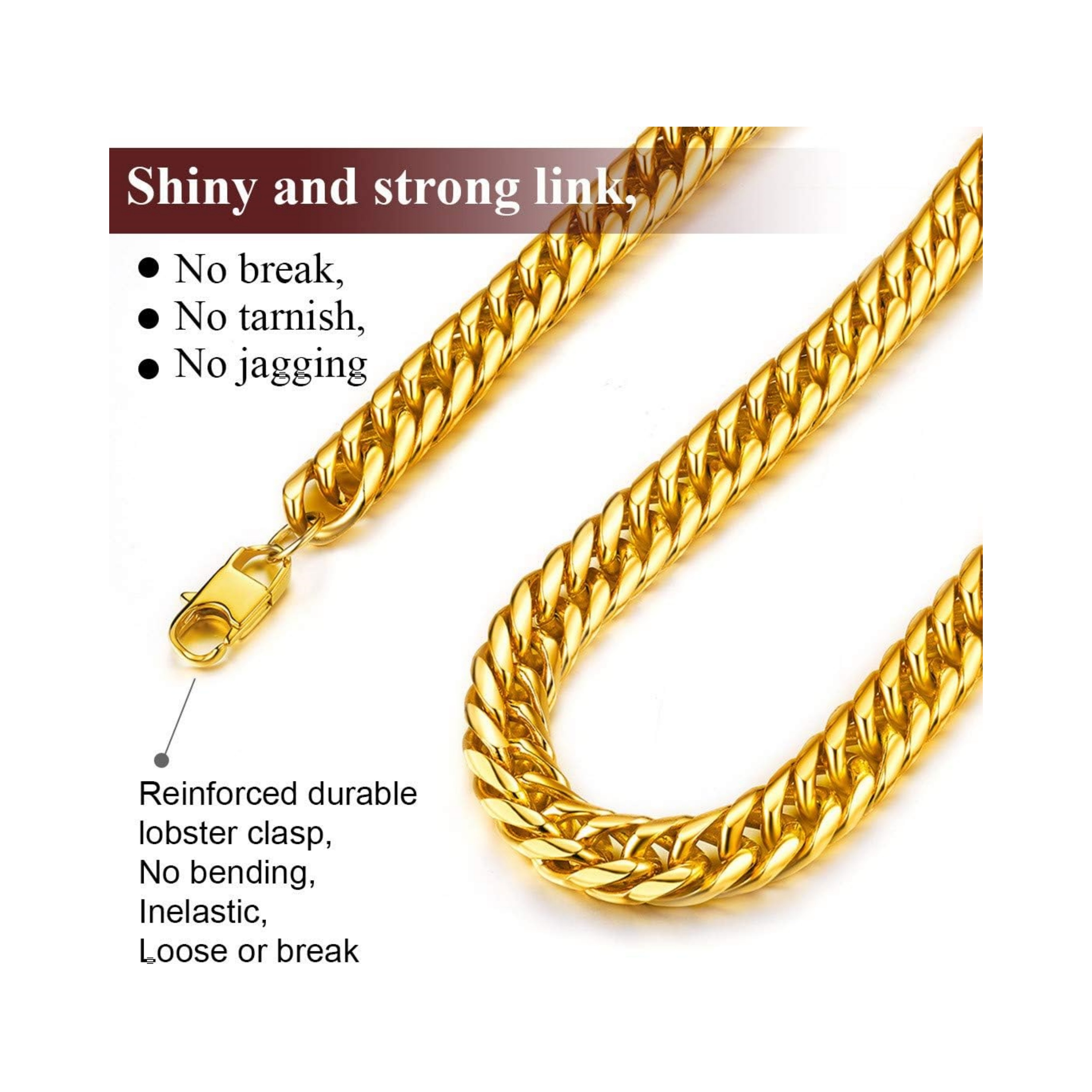12MM Thick Cuban Link Chain Chunky Necklace