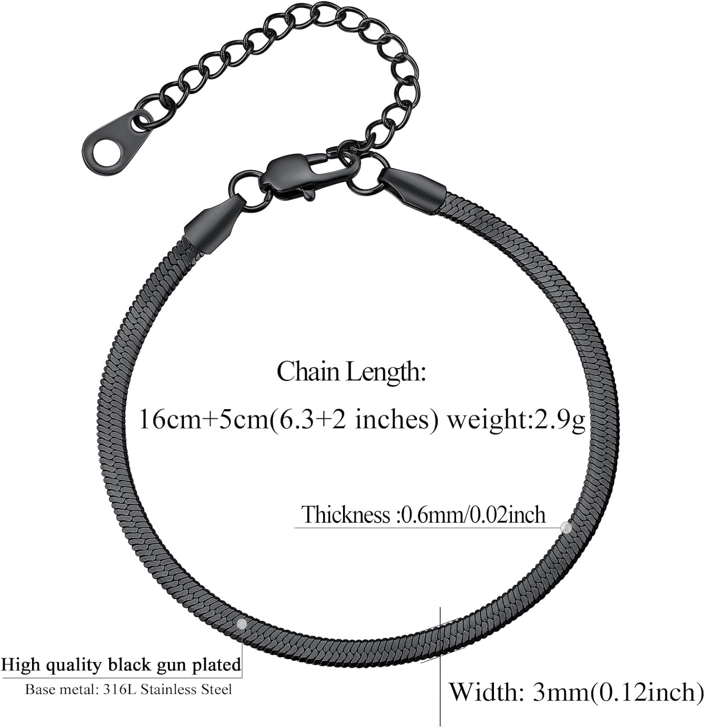 Elegant Herringbone Snake Chain Anklets