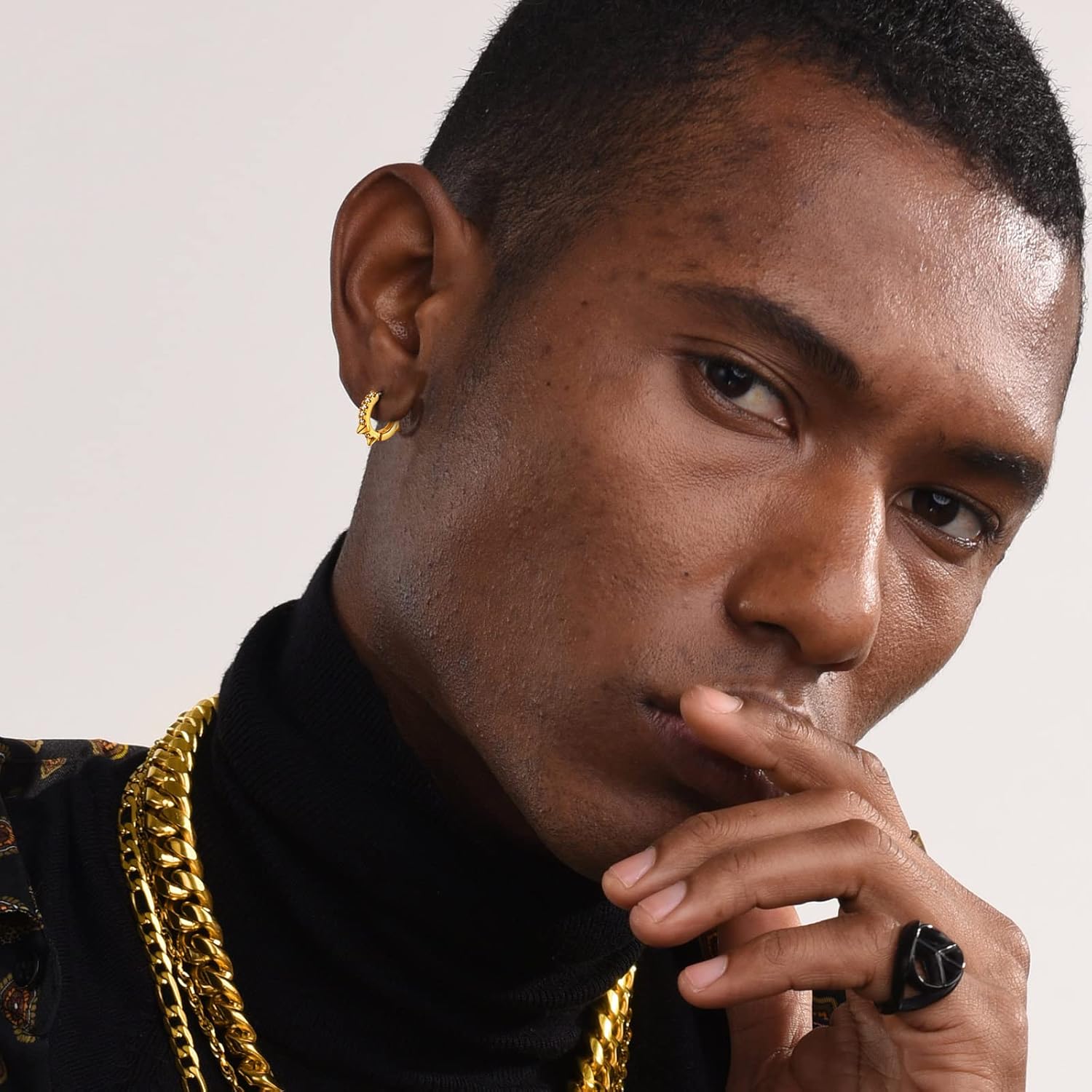 Cool Spike Wire Circle Lightweight with Hypoallergenic Silver Post Huggie Hoops Earrings 