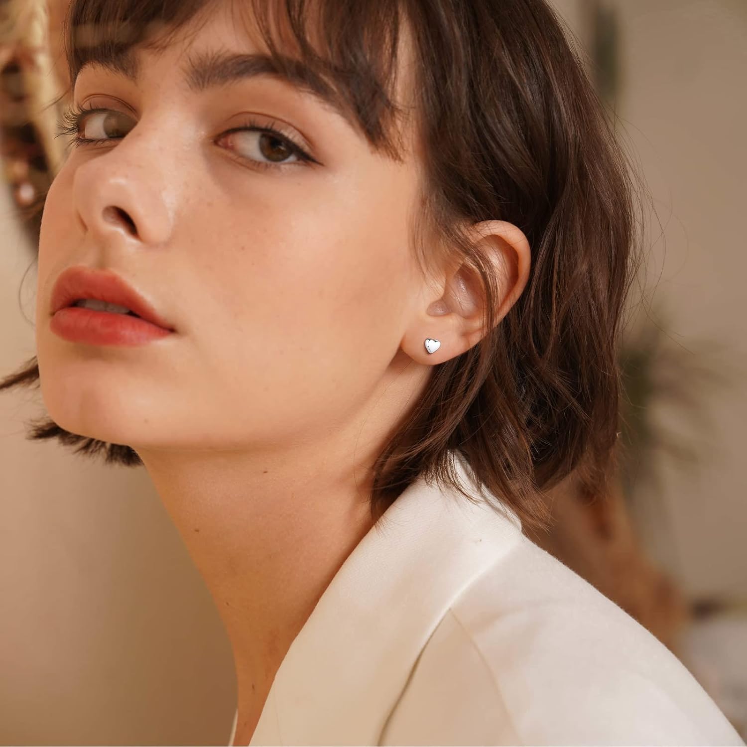 Small Heart Tiny Studs Earrings