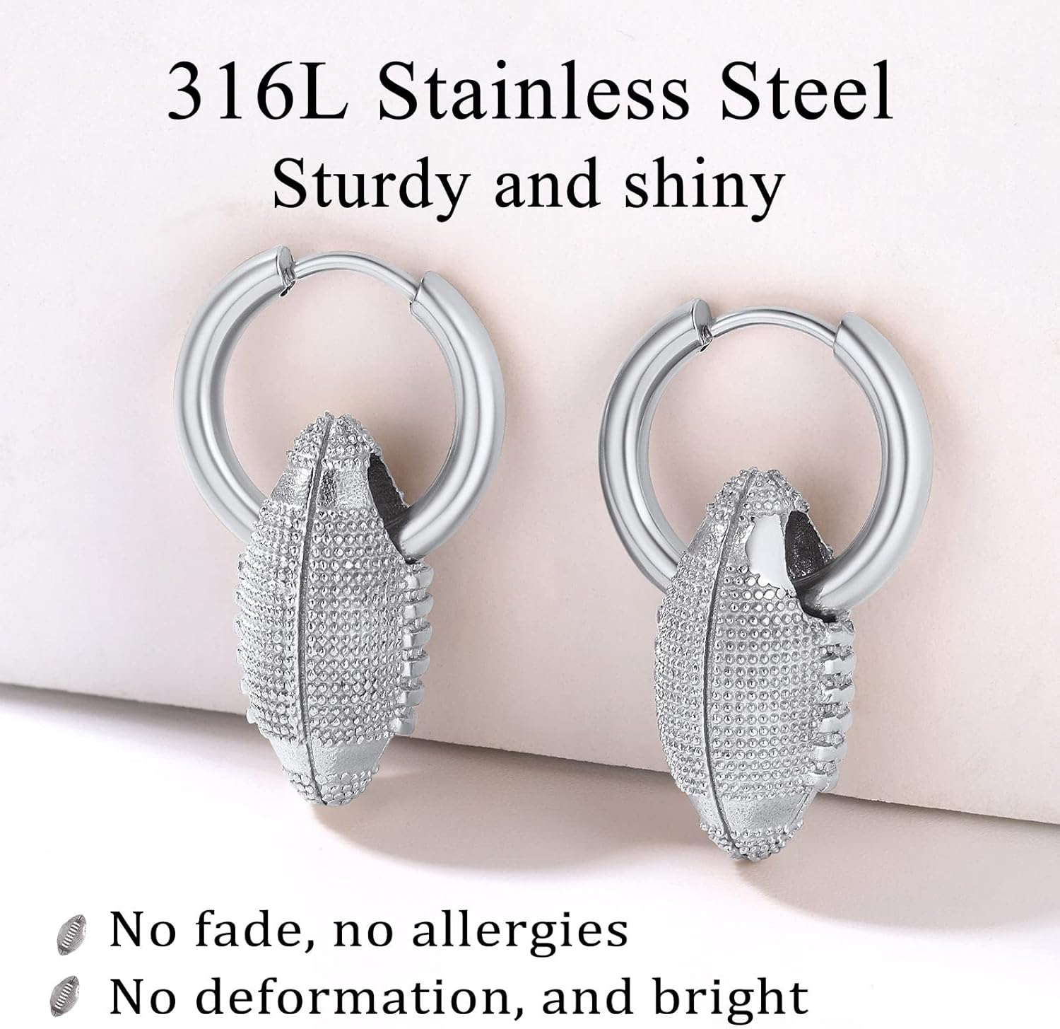 Rugby Huggie Hoop Earrings 