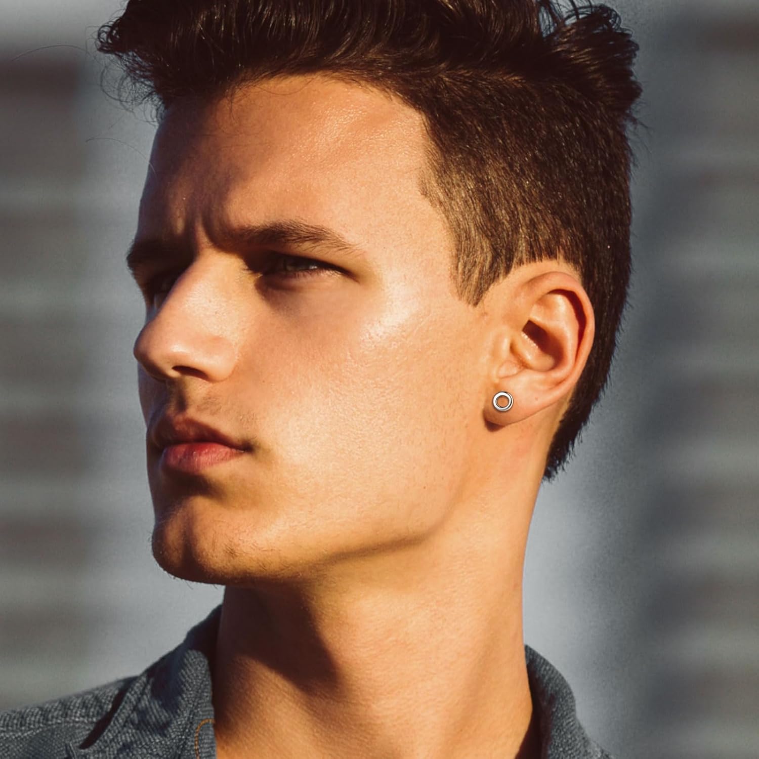 Small Round Circle O Pierced Stud Earrings