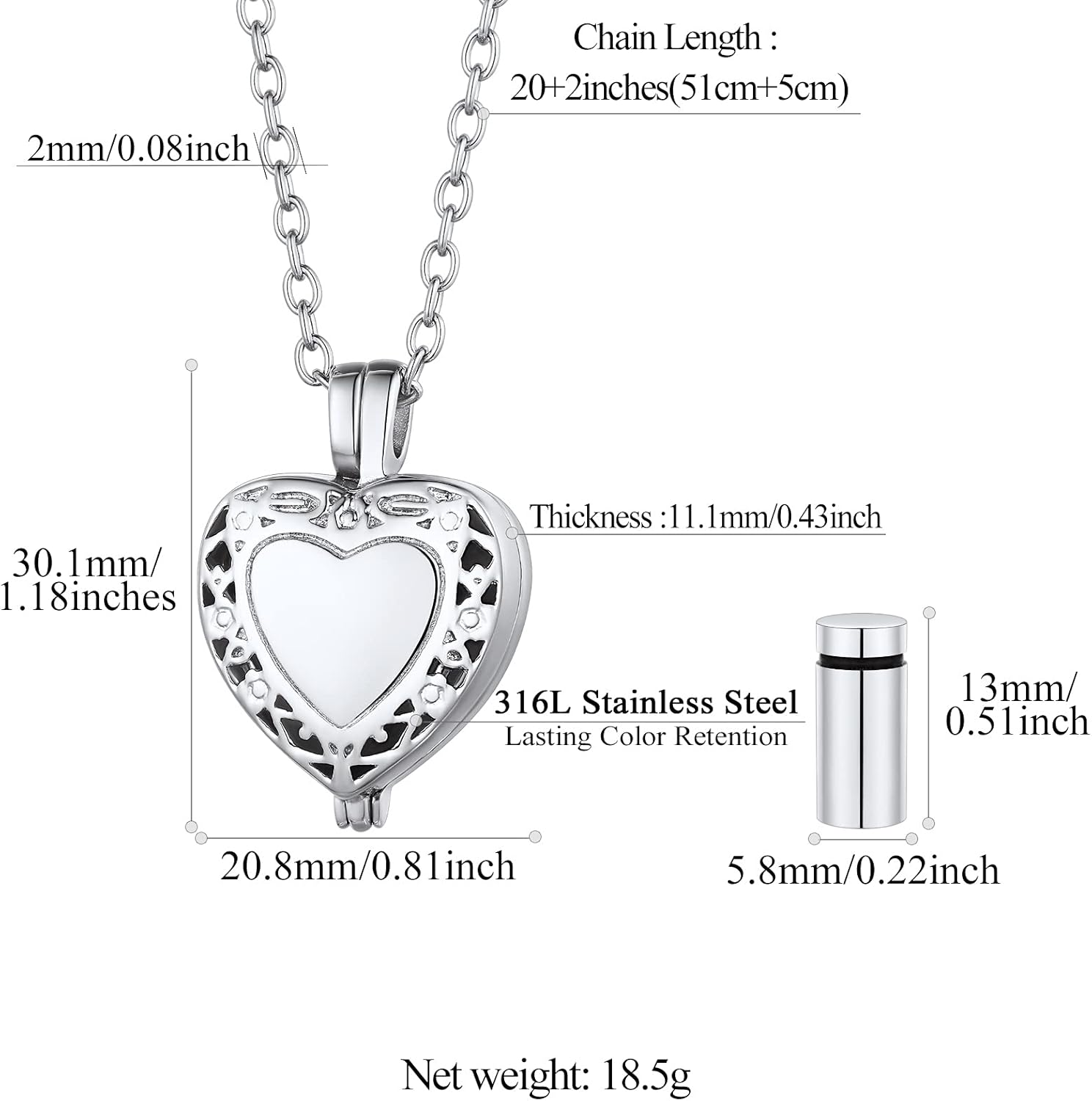 Hollow heart Vintage Urn Necklaces