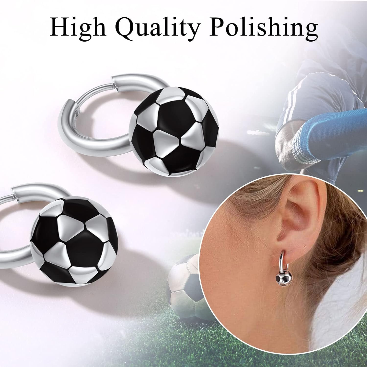 Soccer Huggy Hoop Earrings