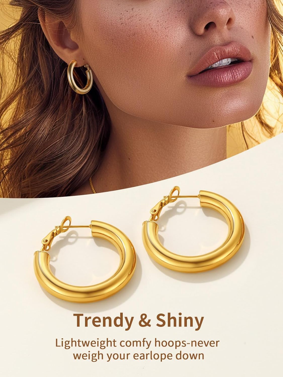 Classic Stainless Steel Tube Hoop Rounded Loop Earrings