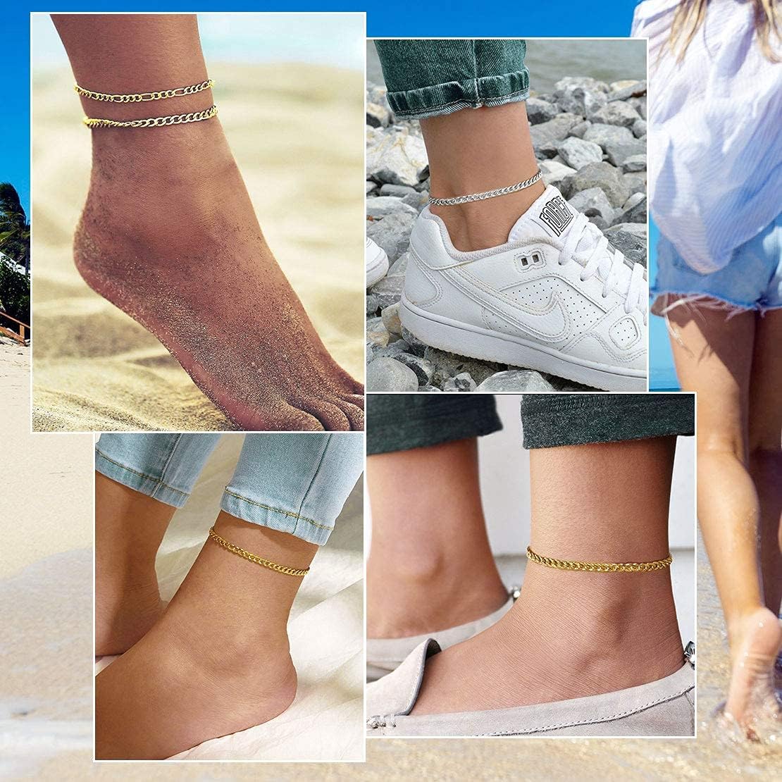 Cuban Curb Chain Anklets